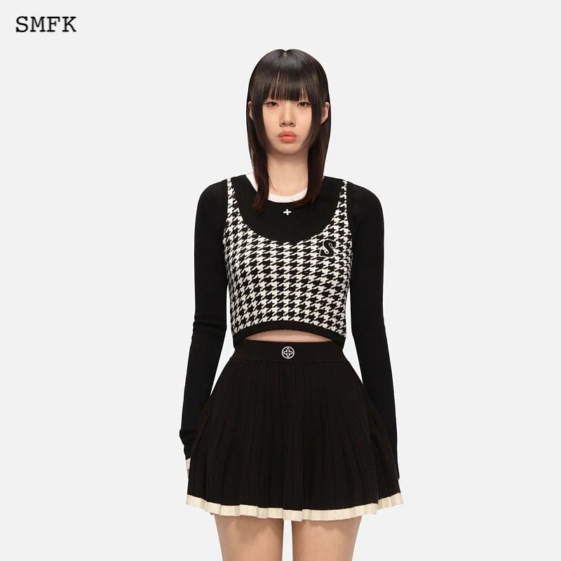 SMFK Houndstooth Knitted Undershirt Black | MADA IN CHINA