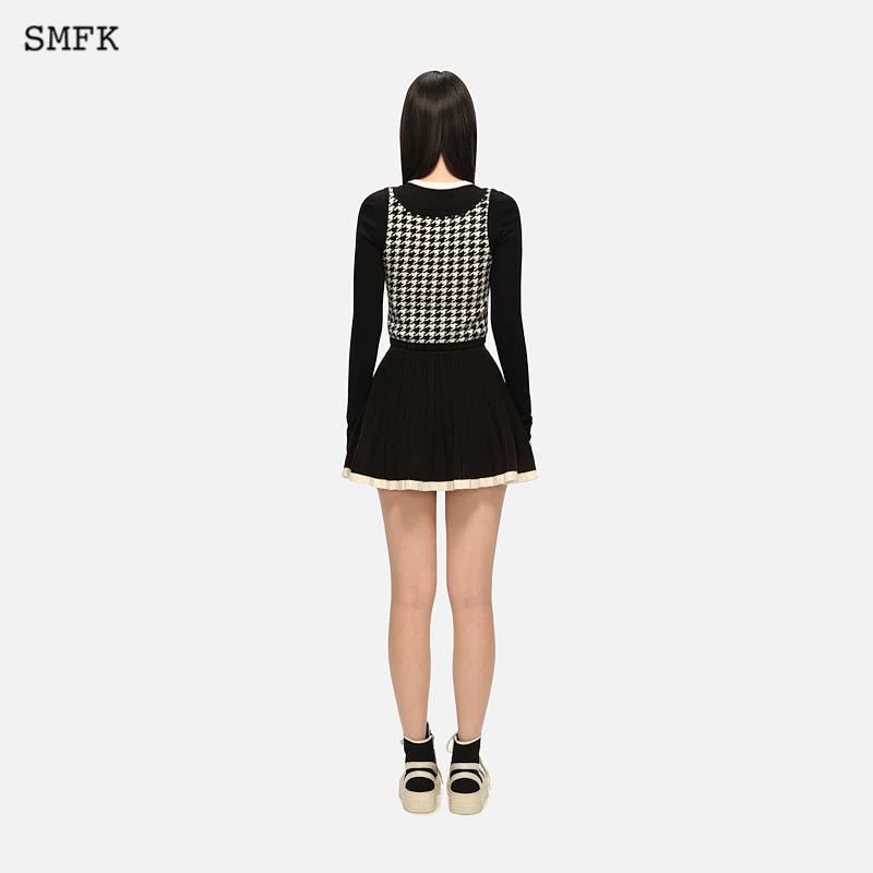 SMFK Houndstooth Knitted Undershirt Black | MADA IN CHINA