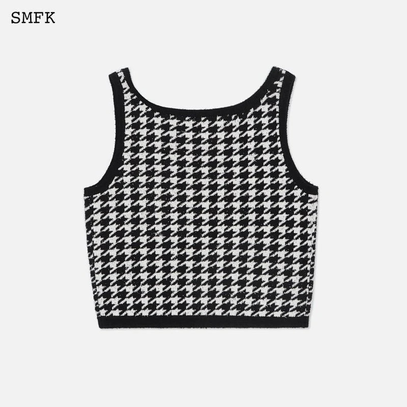 SMFK Houndstooth Knitted Undershirt Black | MADA IN CHINA