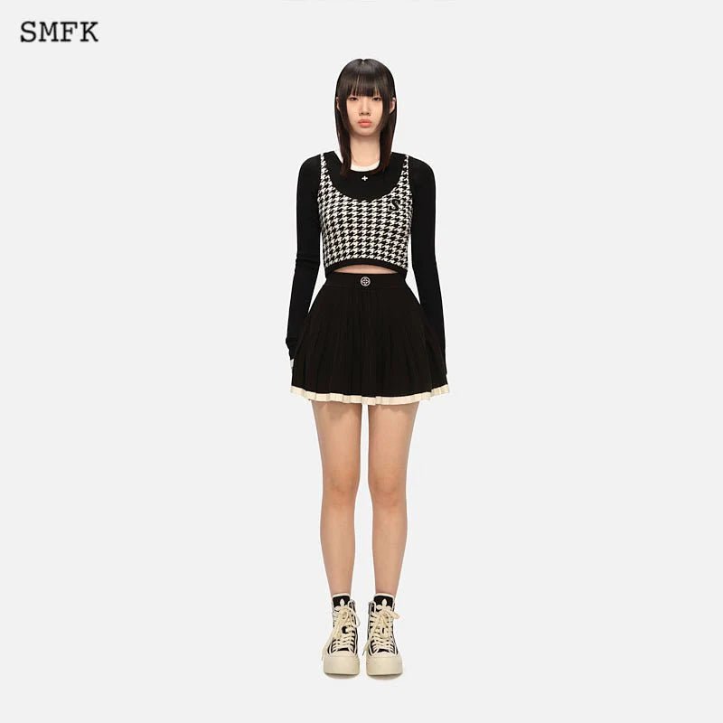 SMFK Houndstooth Knitted Undershirt Black | MADA IN CHINA