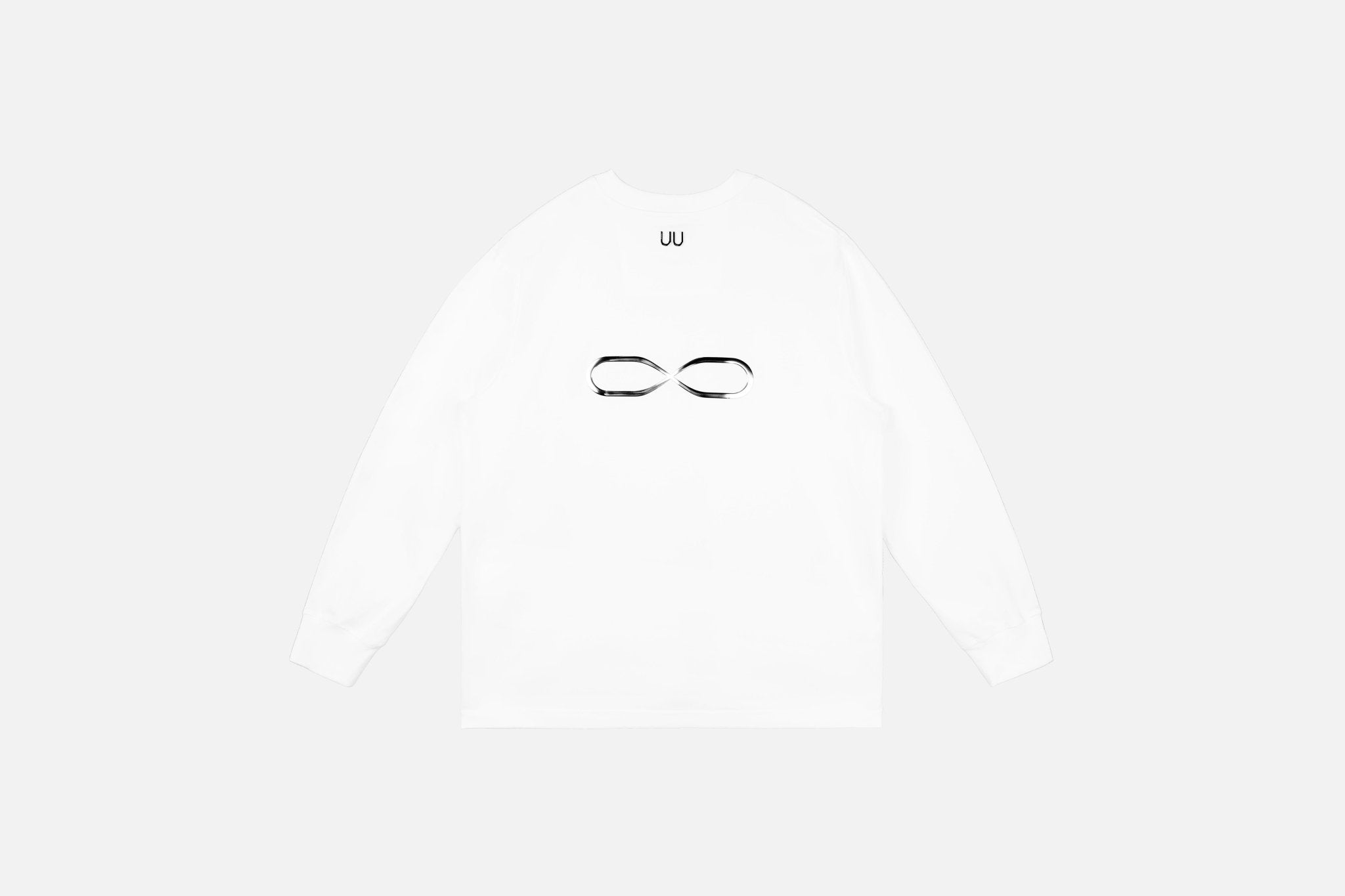 UNAWARES Infinity Silver 3D-Printing Logo Long Shirt White | MADA IN CHINA