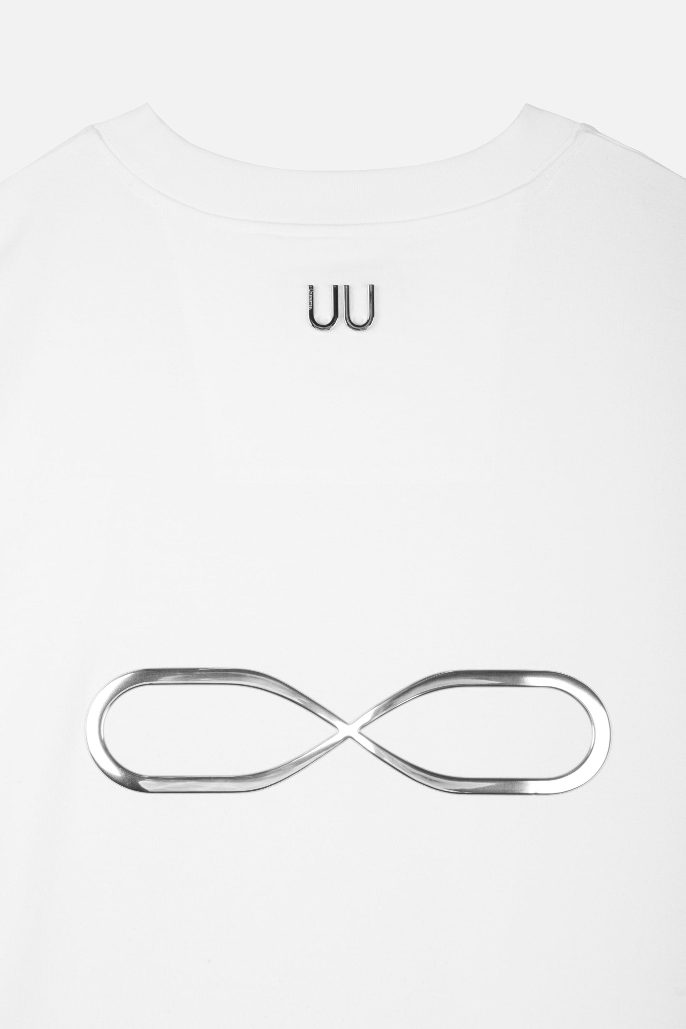 UNAWARES Infinity Silver 3D-Printing Logo Long Shirt White | MADA IN CHINA