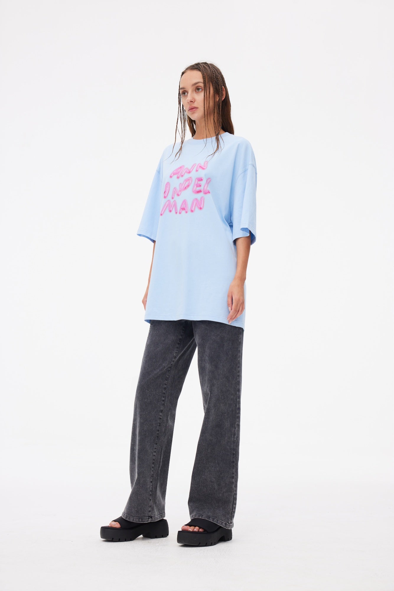 ANN ANDELMAN Jelly Letter T-shirt Blue | MADA IN CHINA