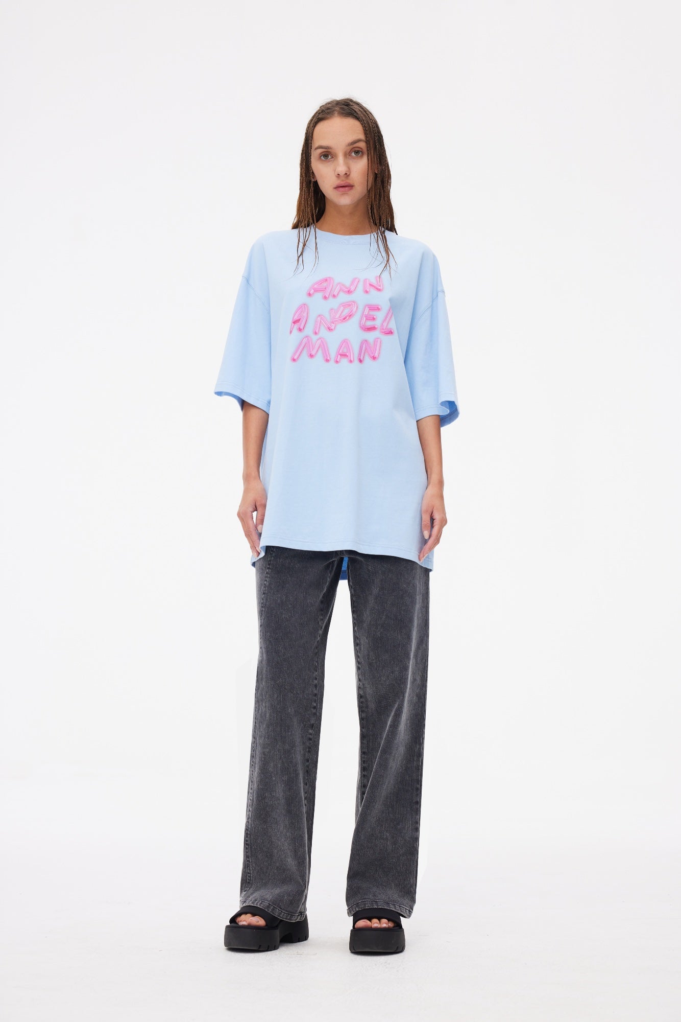 ANN ANDELMAN Jelly Letter T-shirt Blue | MADA IN CHINA