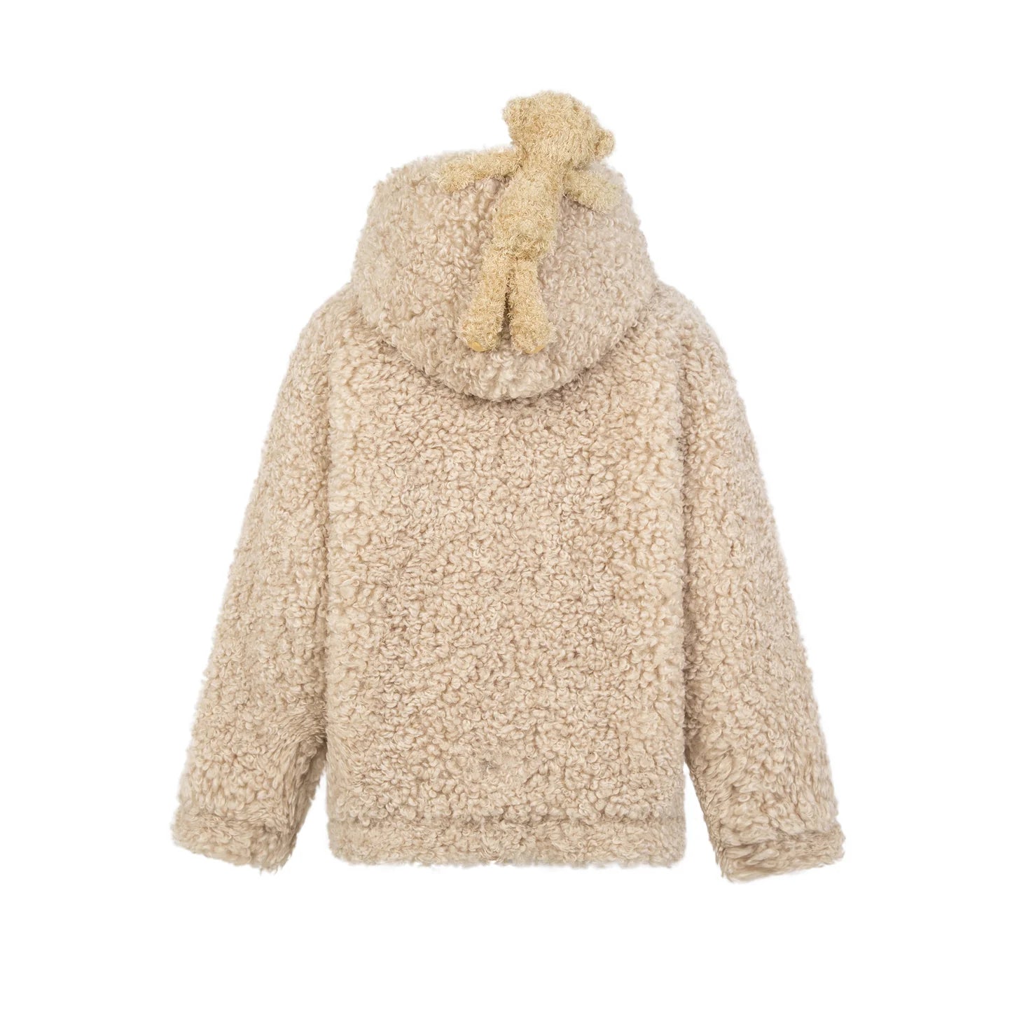 13DE MARZO Khaki Bear Fuzzy Hoodie Coat | MADA IN CHINA