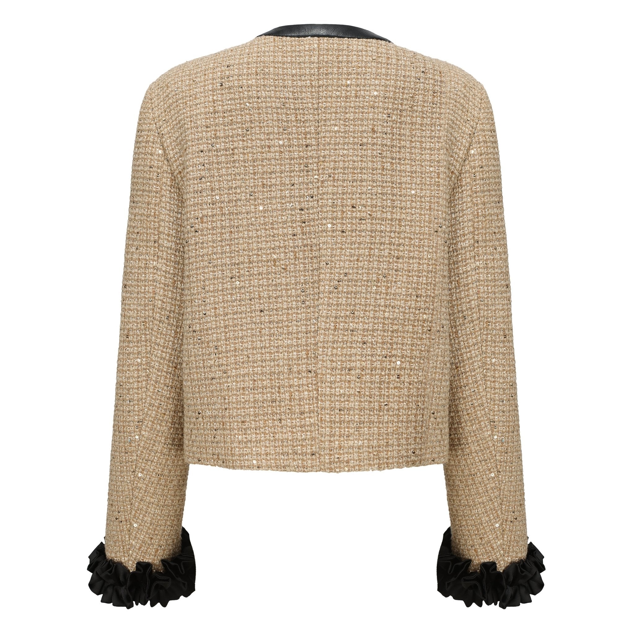 ARTE PURA Khaki Double Breasted Lace Jacket | MADA IN CHINA