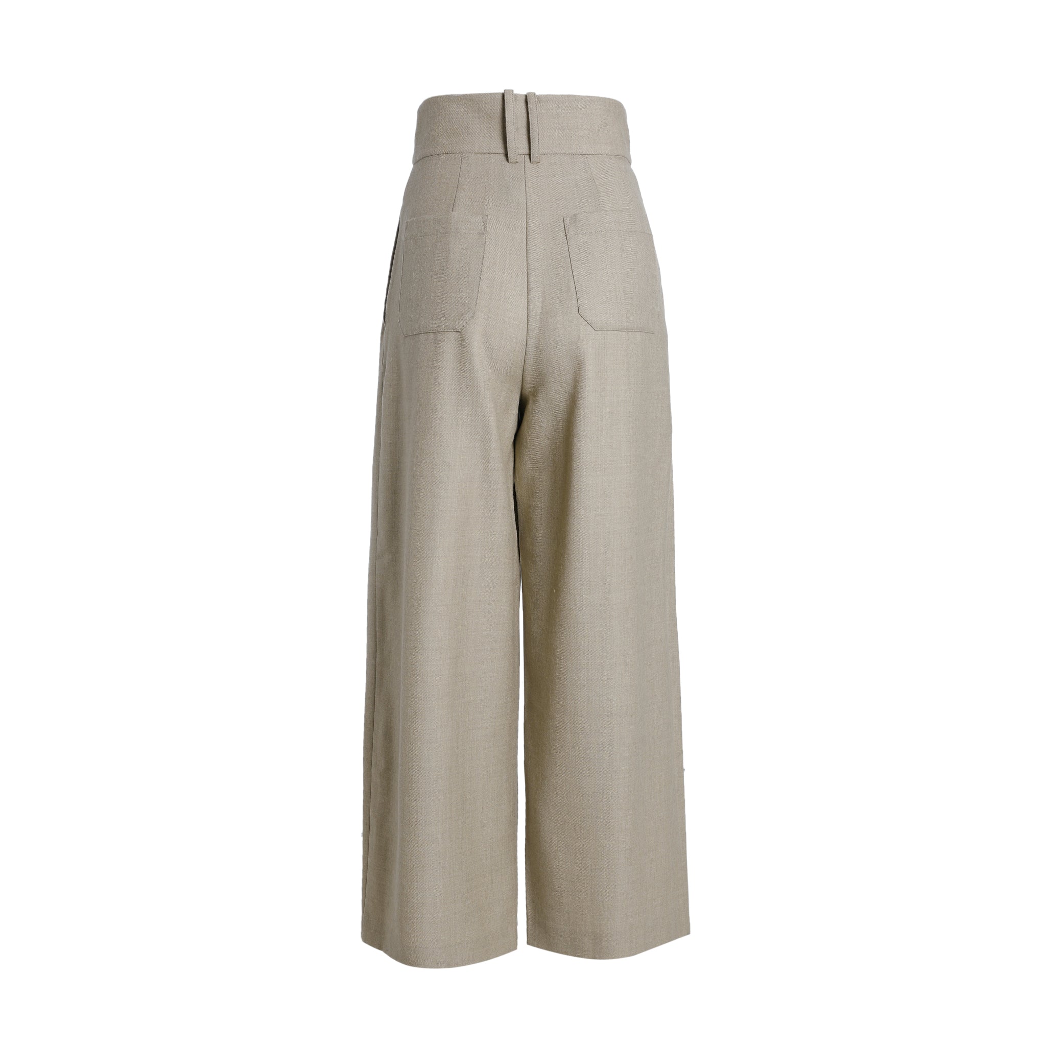 THE FLOCKS Khaki High Waist Trouser | MADA IN CHINA