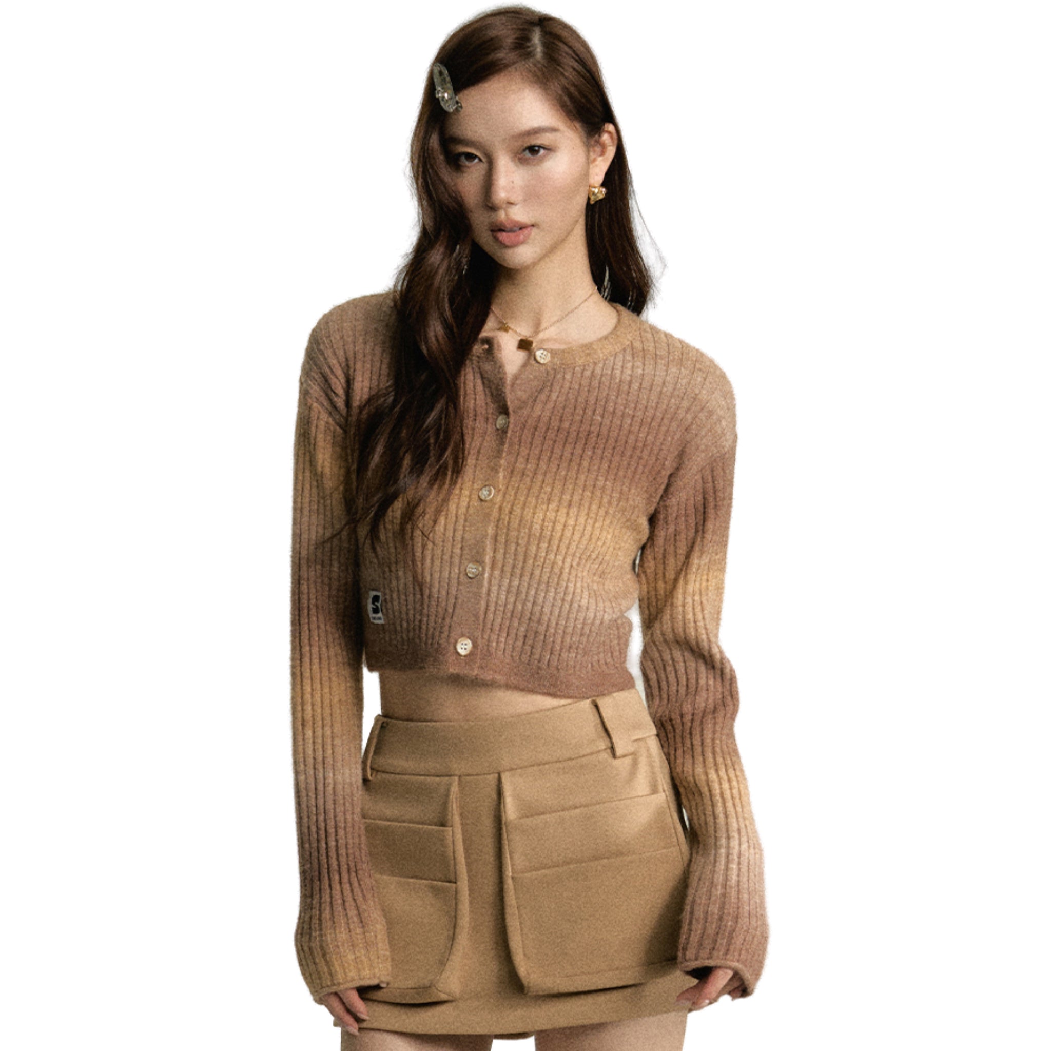 SOMESOWE Khaki Island Sunset Cardigan | MADA IN CHINA