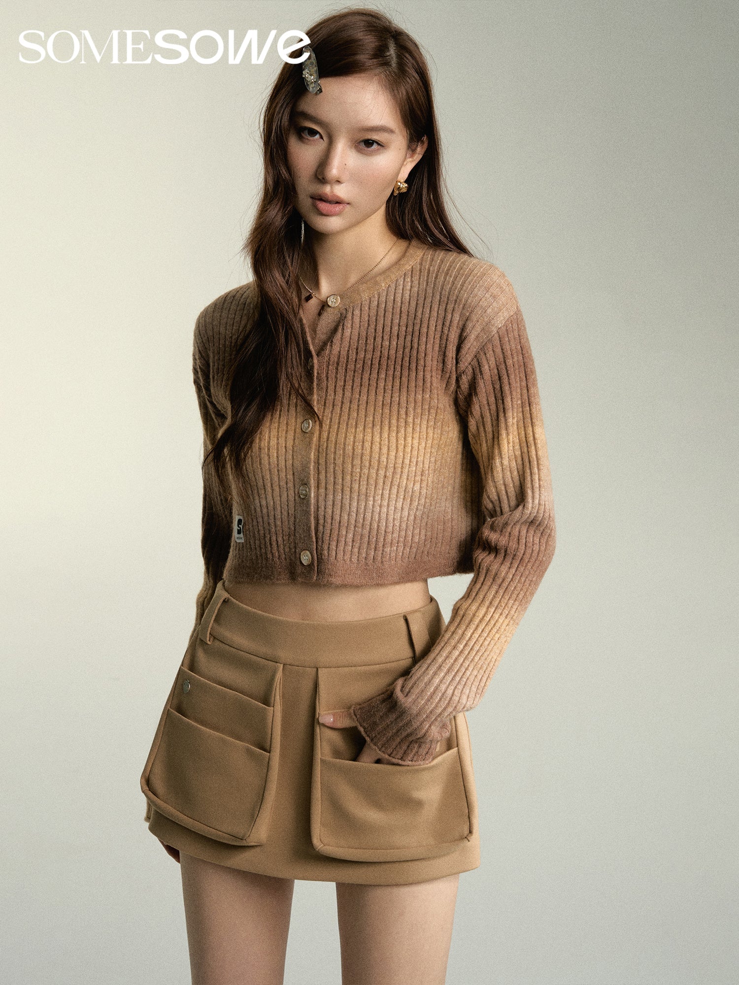 SOMESOWE Khaki Island Sunset Cardigan | MADA IN CHINA