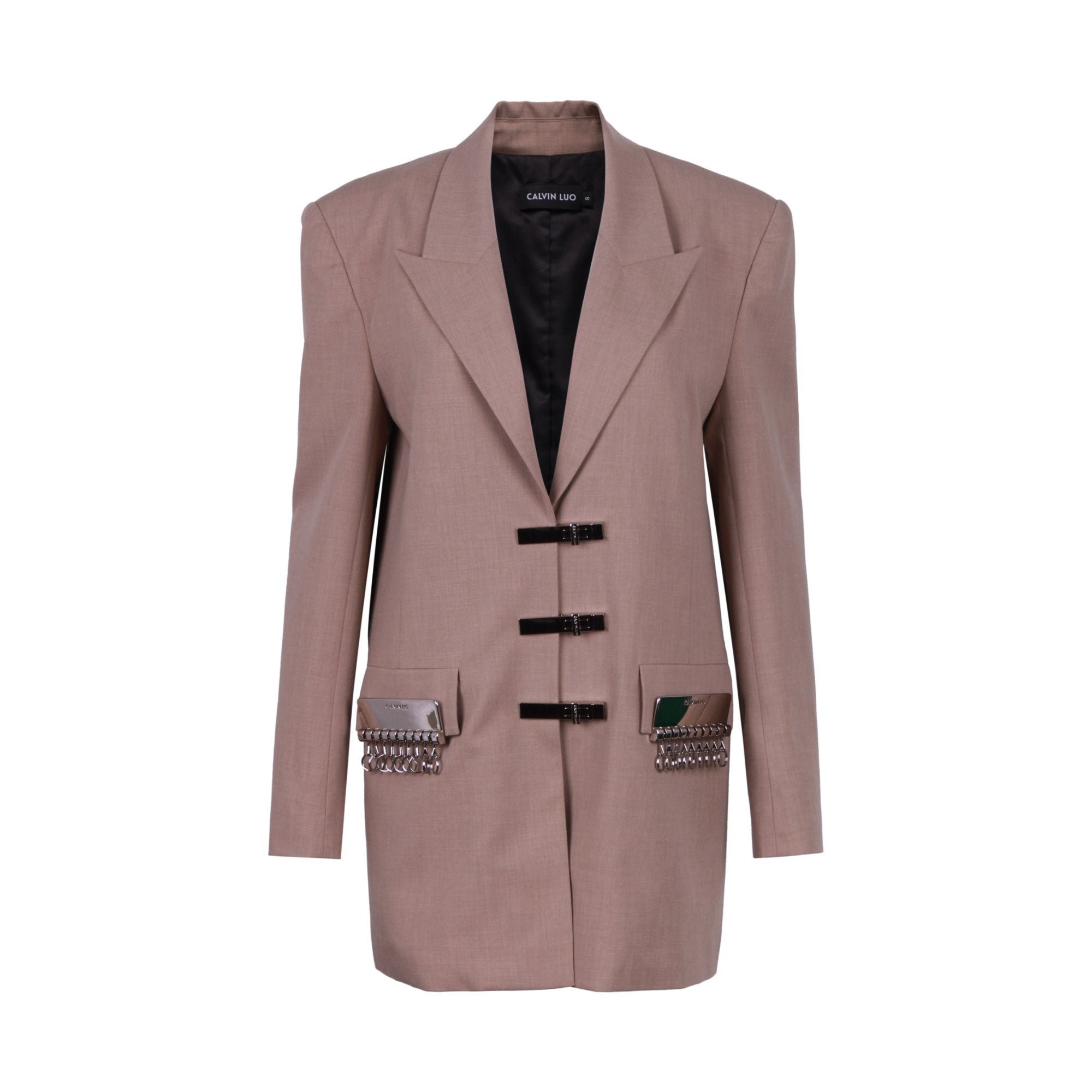 CALVIN LUO Khaki Keychain Blazer Jacket | MADA IN CHINA