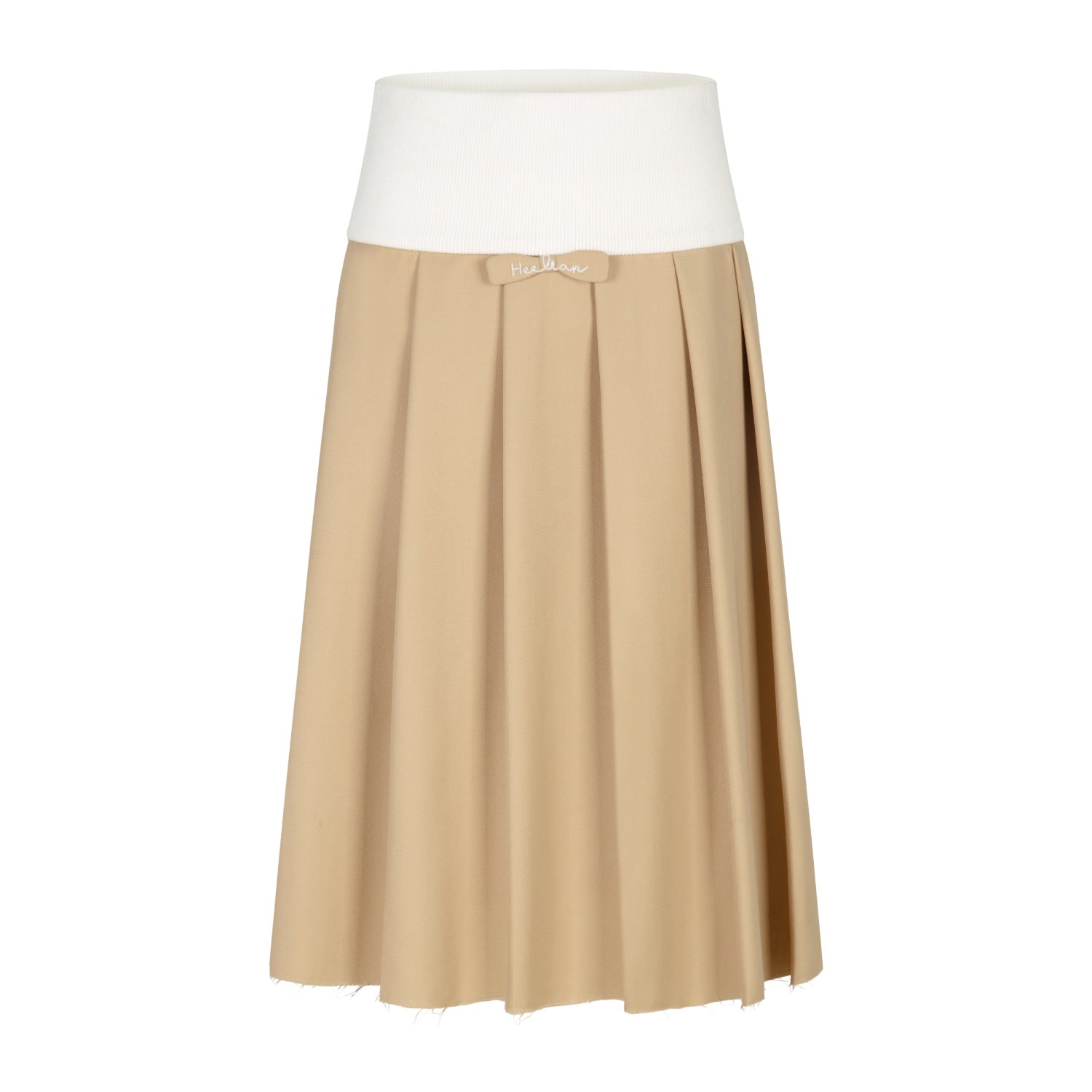 HERLIAN Khaki Mid-length Pleated Skirt | MADA IN CHINA