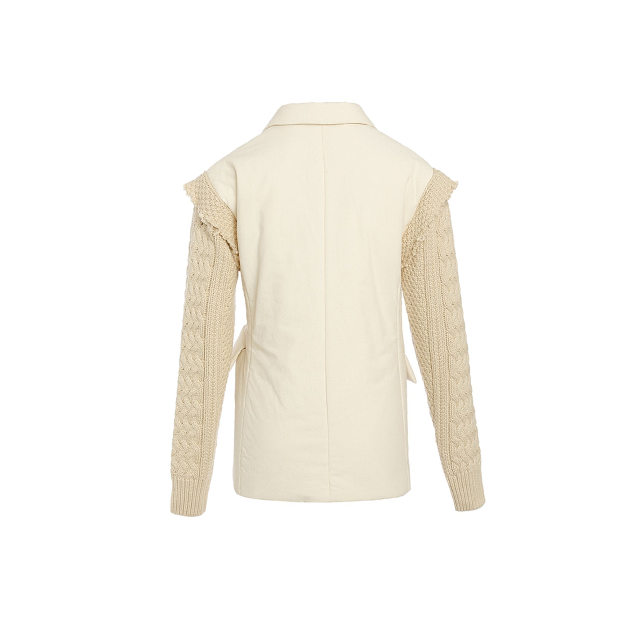 DEPLUMER Knitted Sleeve Jackets Beige | MADA IN CHINA