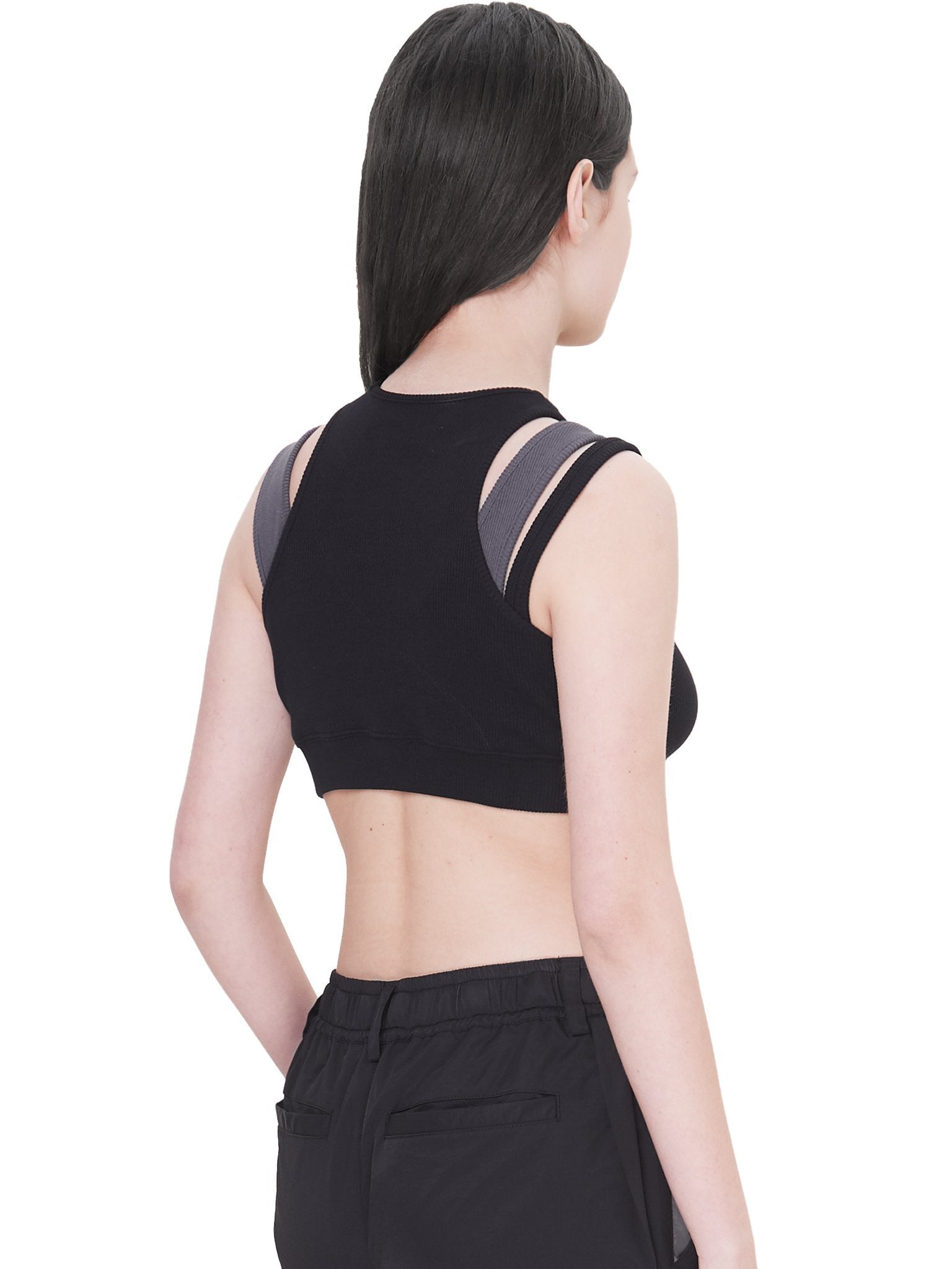 C2H4 Layered Women Sporty Bra Black | MADA IN CHINA