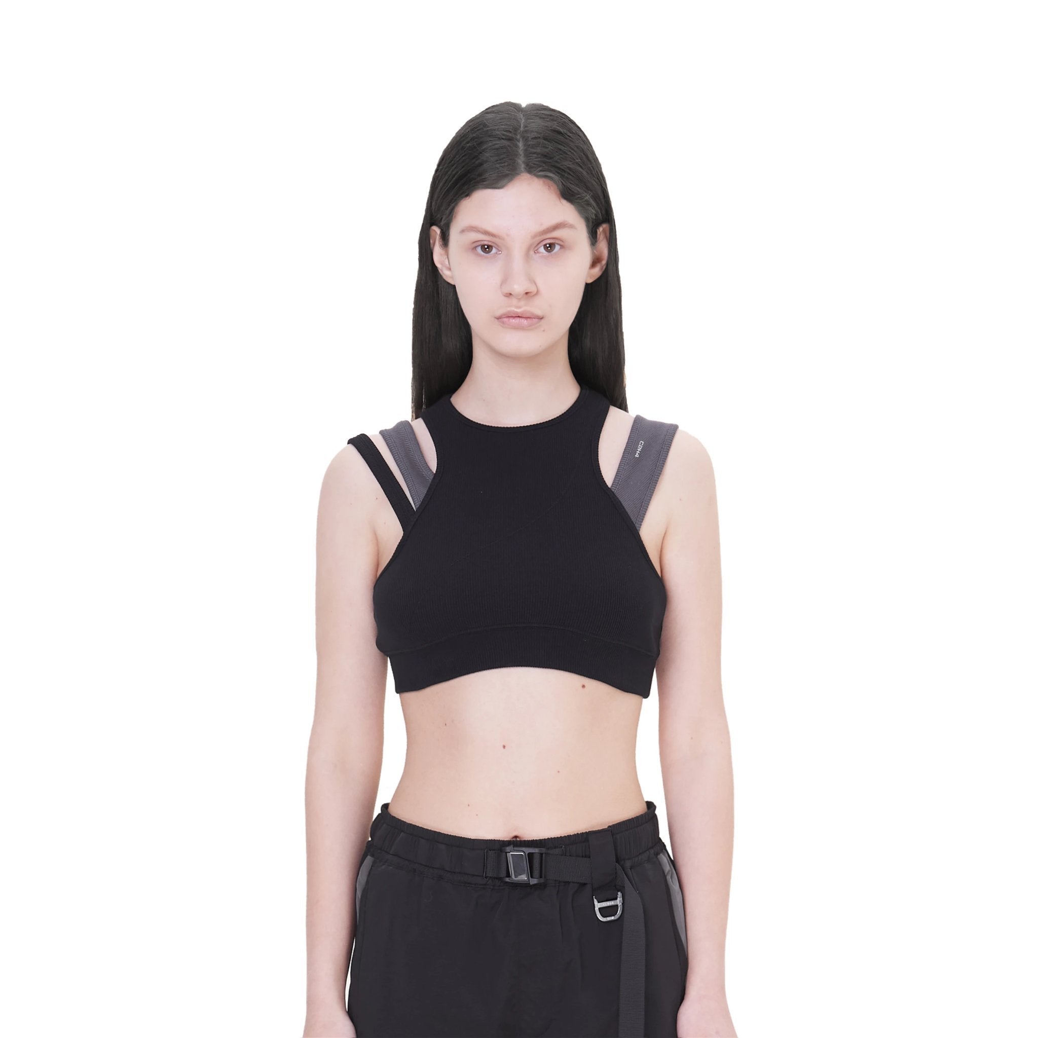 C2H4 Layered Women Sporty Bra Black | MADA IN CHINA