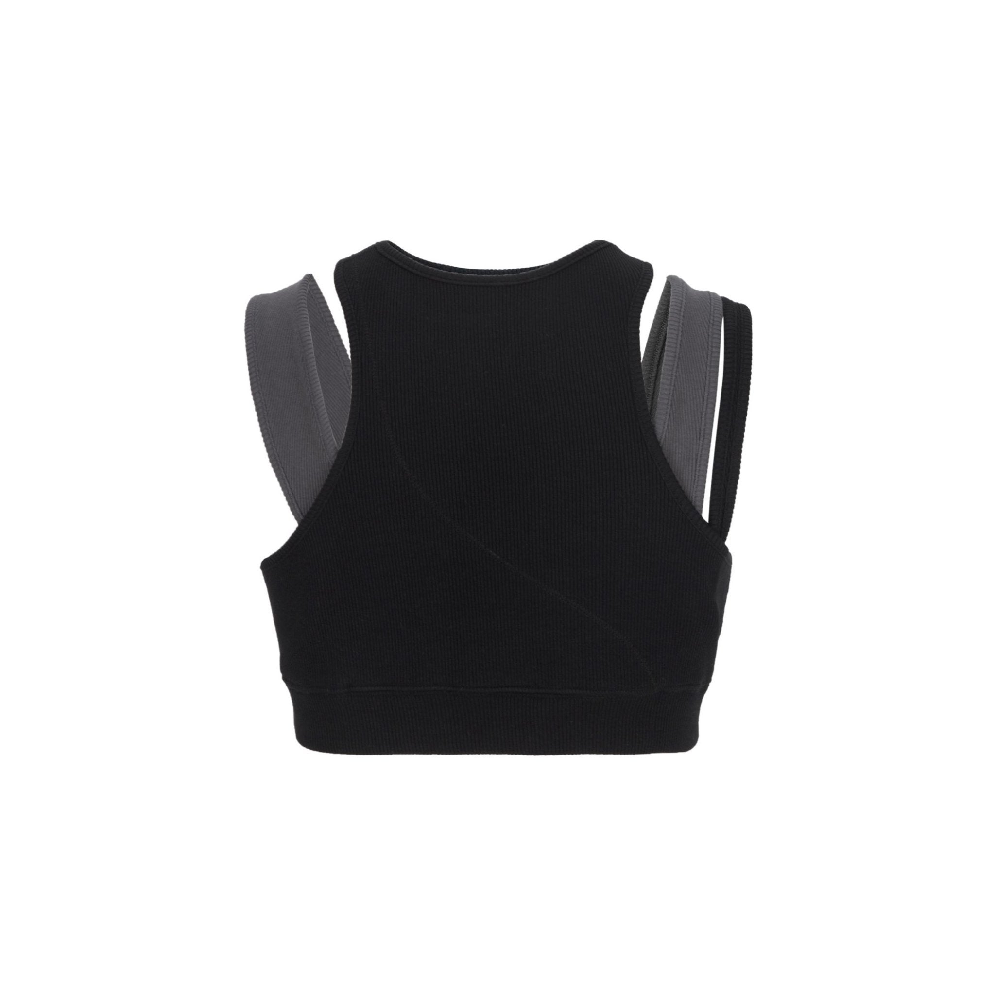 C2H4 Layered Women Sporty Bra Black | MADA IN CHINA