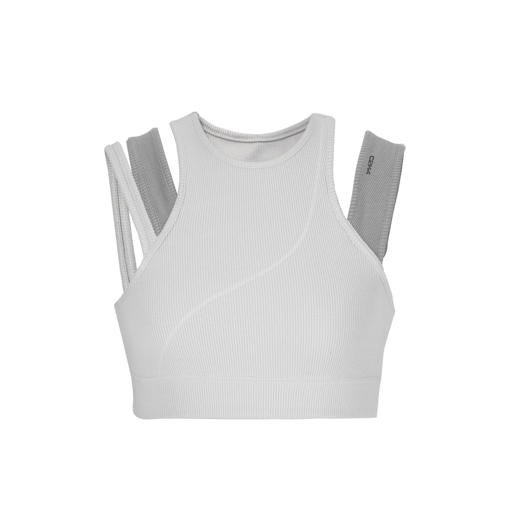 C2H4 Layered Women Sporty Bra Grey | MADA IN CHINA