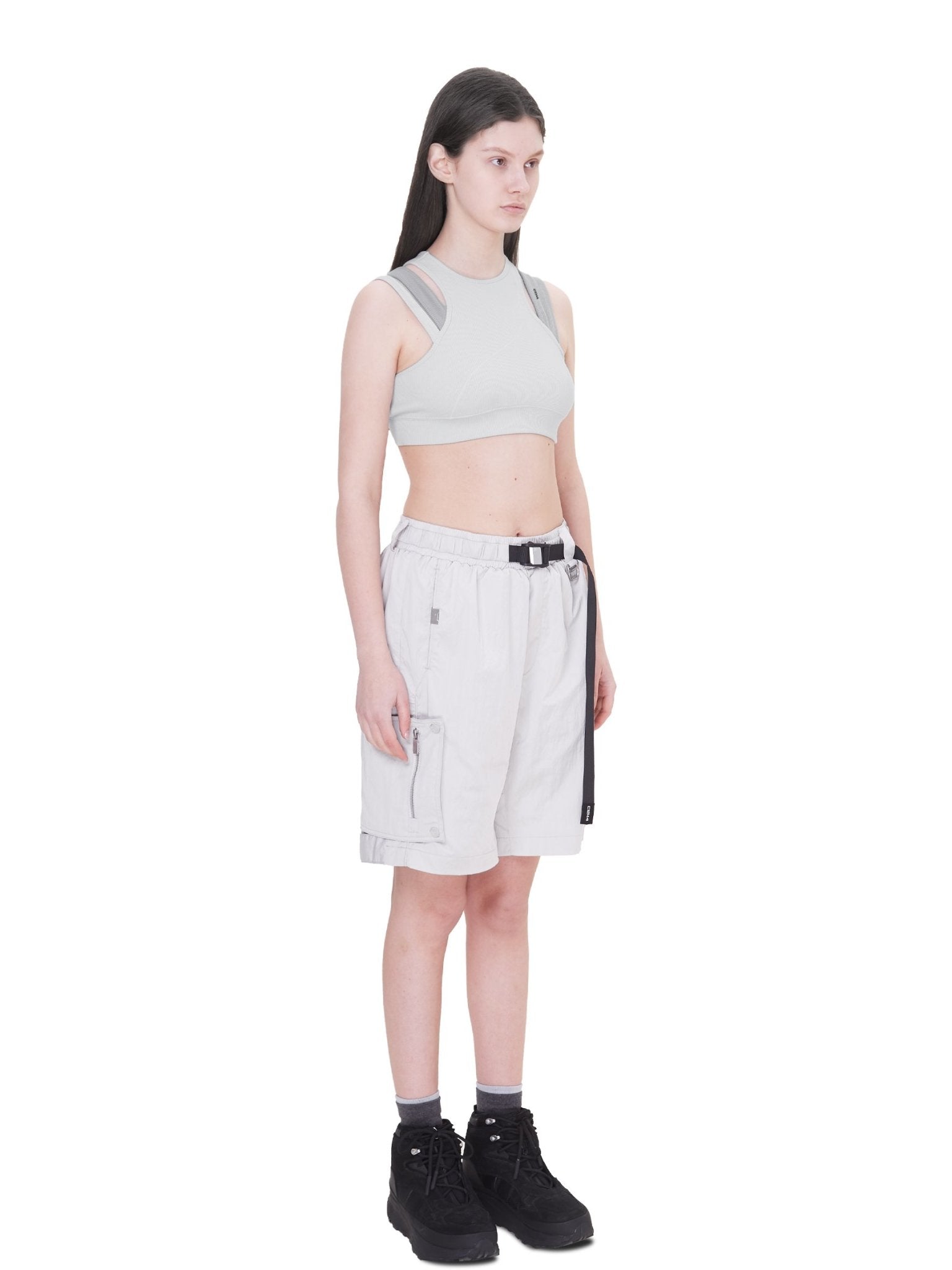 C2H4 Layered Women Sporty Bra Grey | MADA IN CHINA