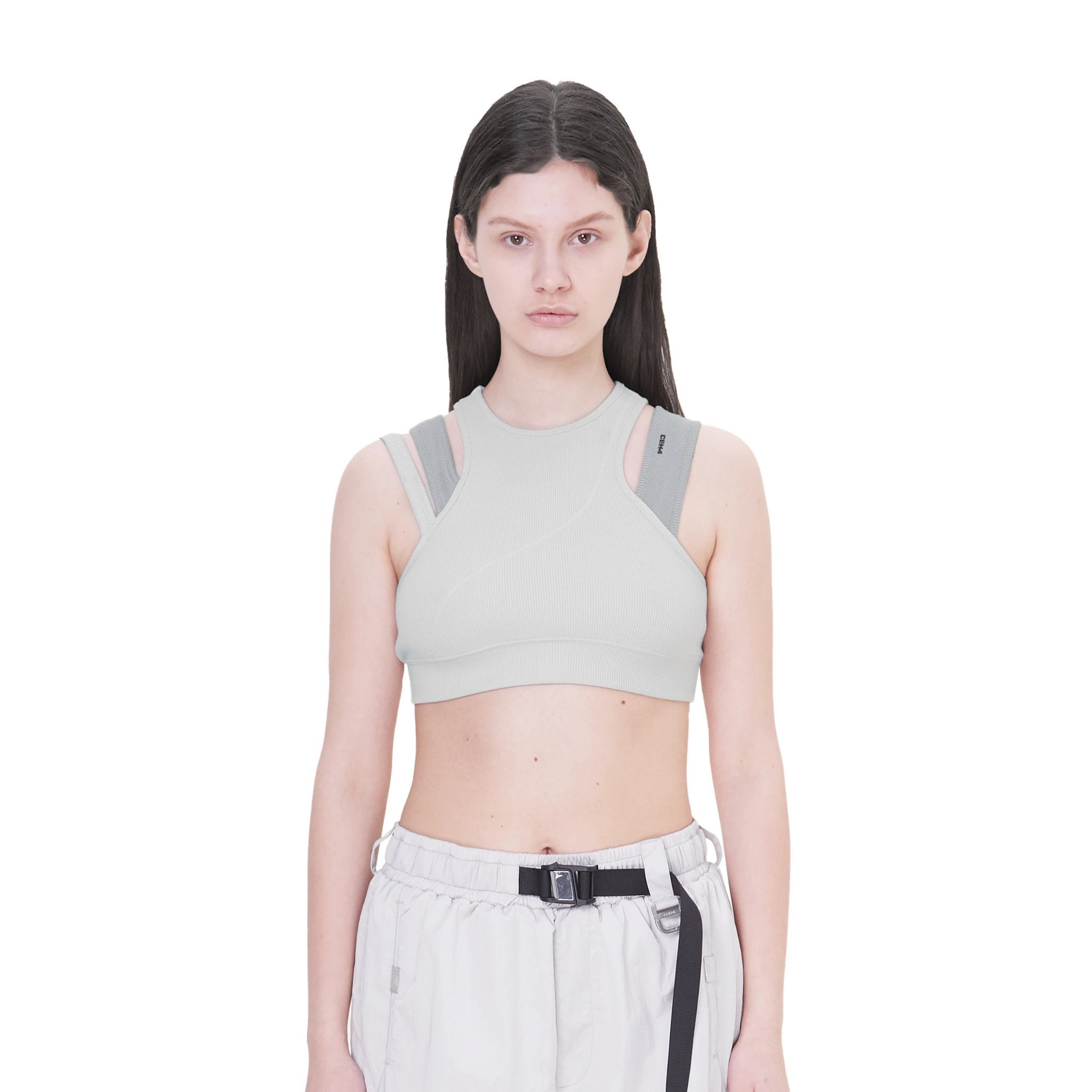 C2H4 Layered Women Sporty Bra Grey | MADA IN CHINA