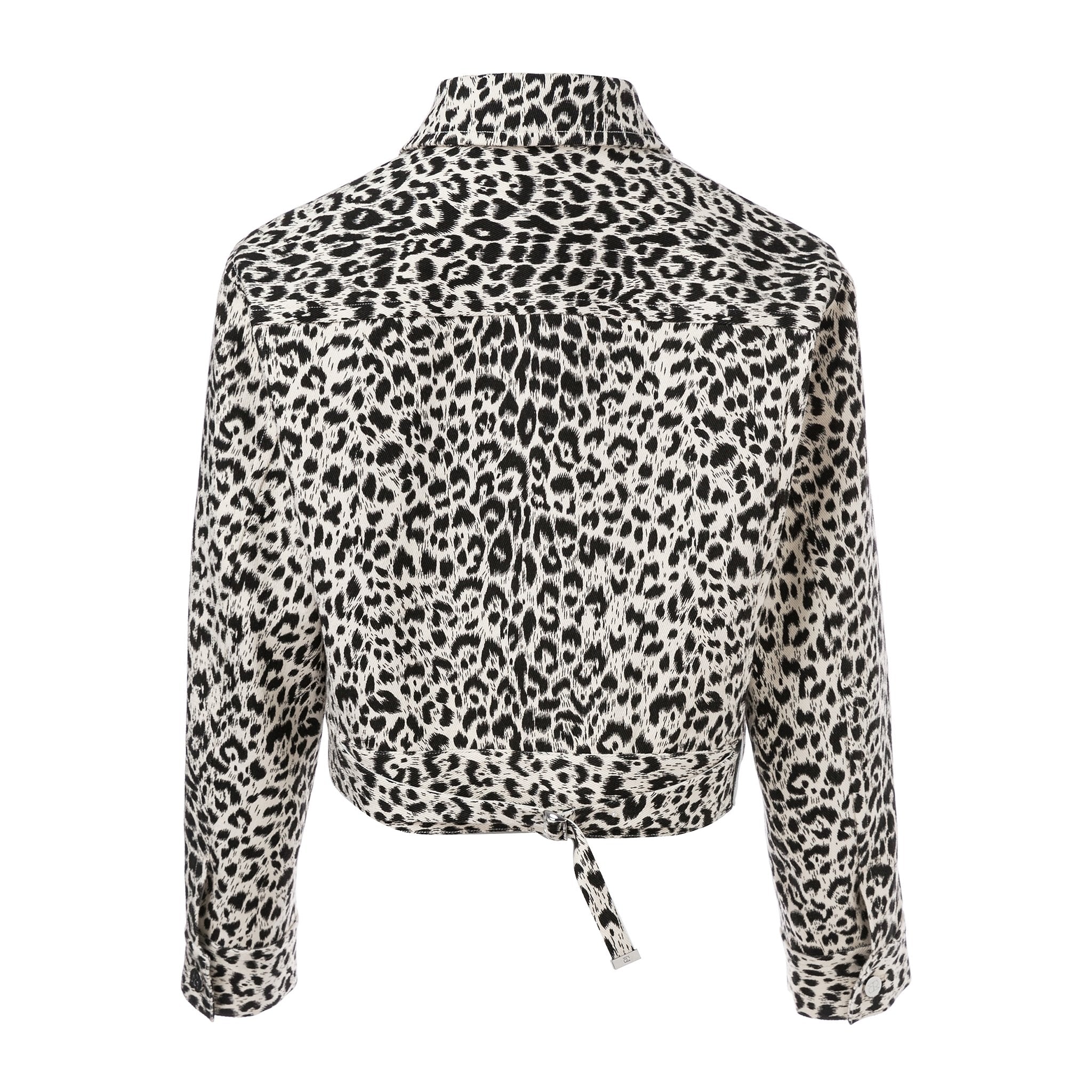 Ther. Leopard Print Denim Short Jacket | MADA IN CHINA