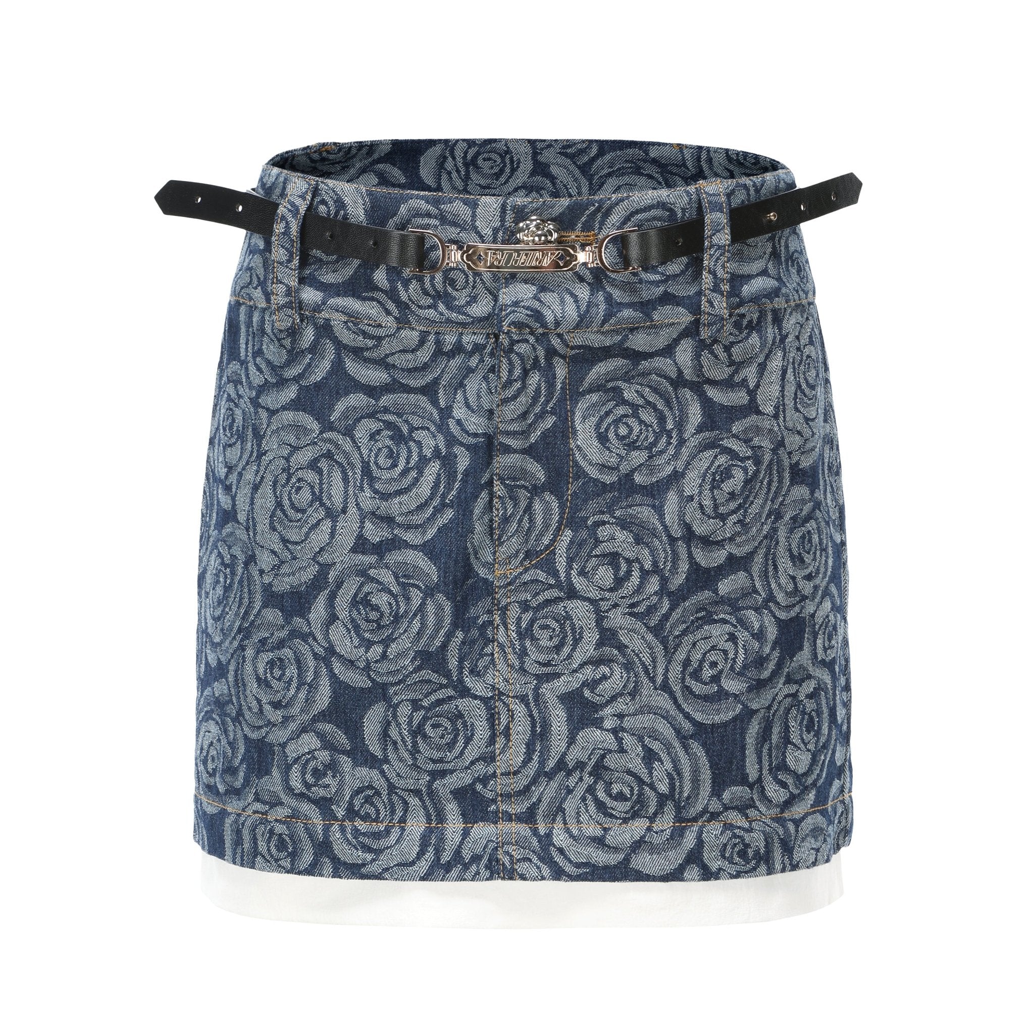 ARTE PURA Light Blue Denim Flower Pod Skirt | MADA IN CHINA