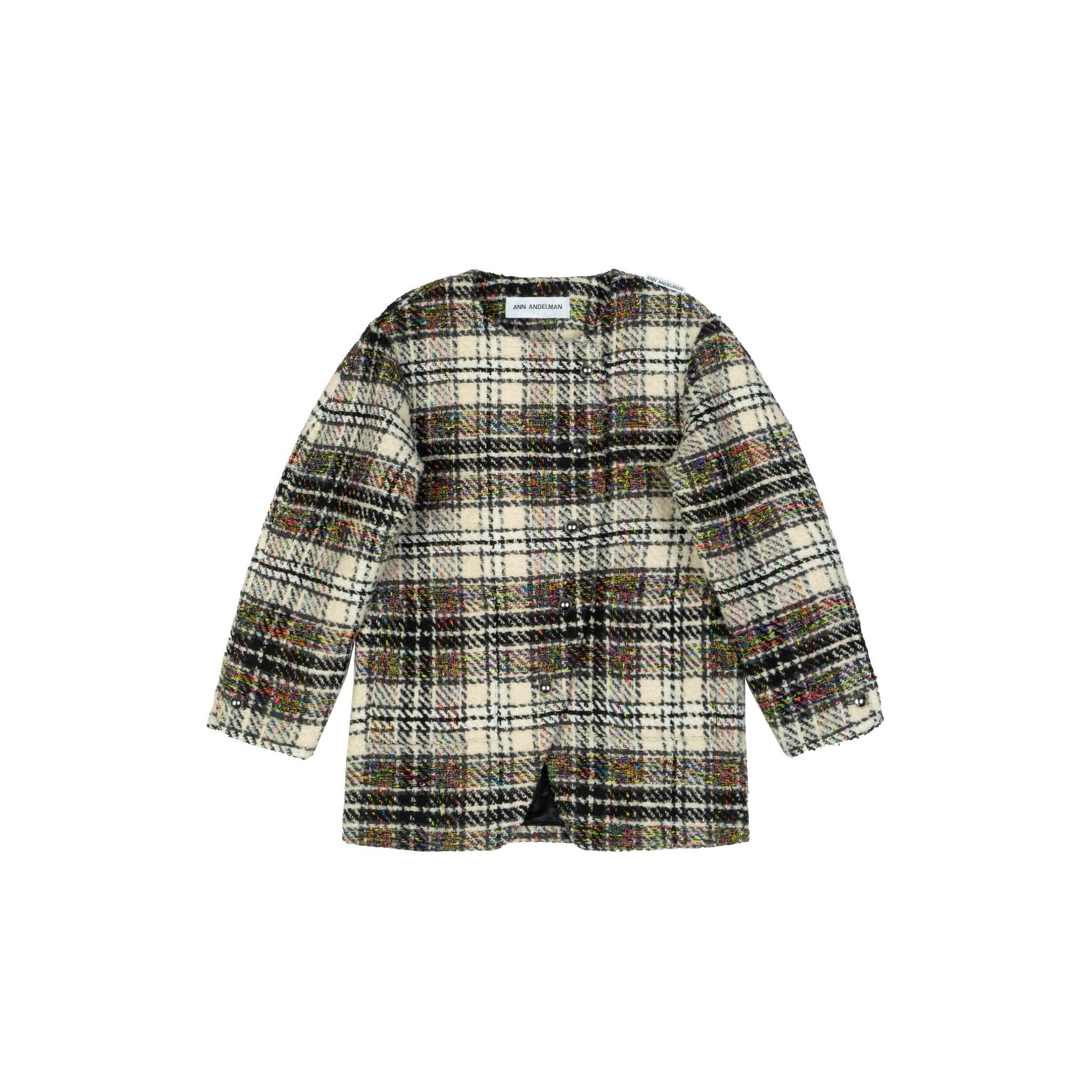 ANN ANDELMAN Light Brown Plaid Oversize Jacket | MADA IN CHINA