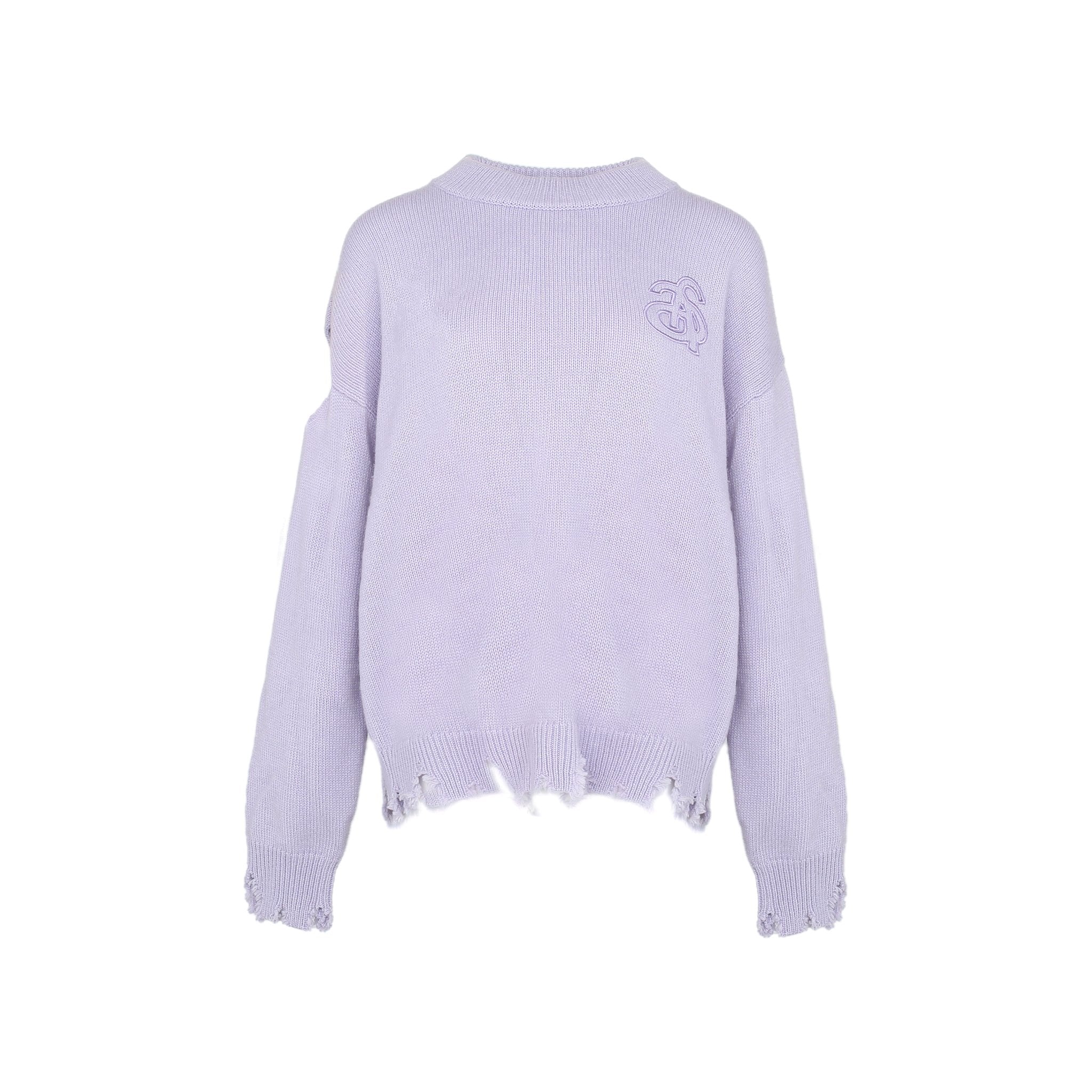 ANN ANDELMAN Light Purple Three-Dimensional Logo Sweater | MADA IN CHINA