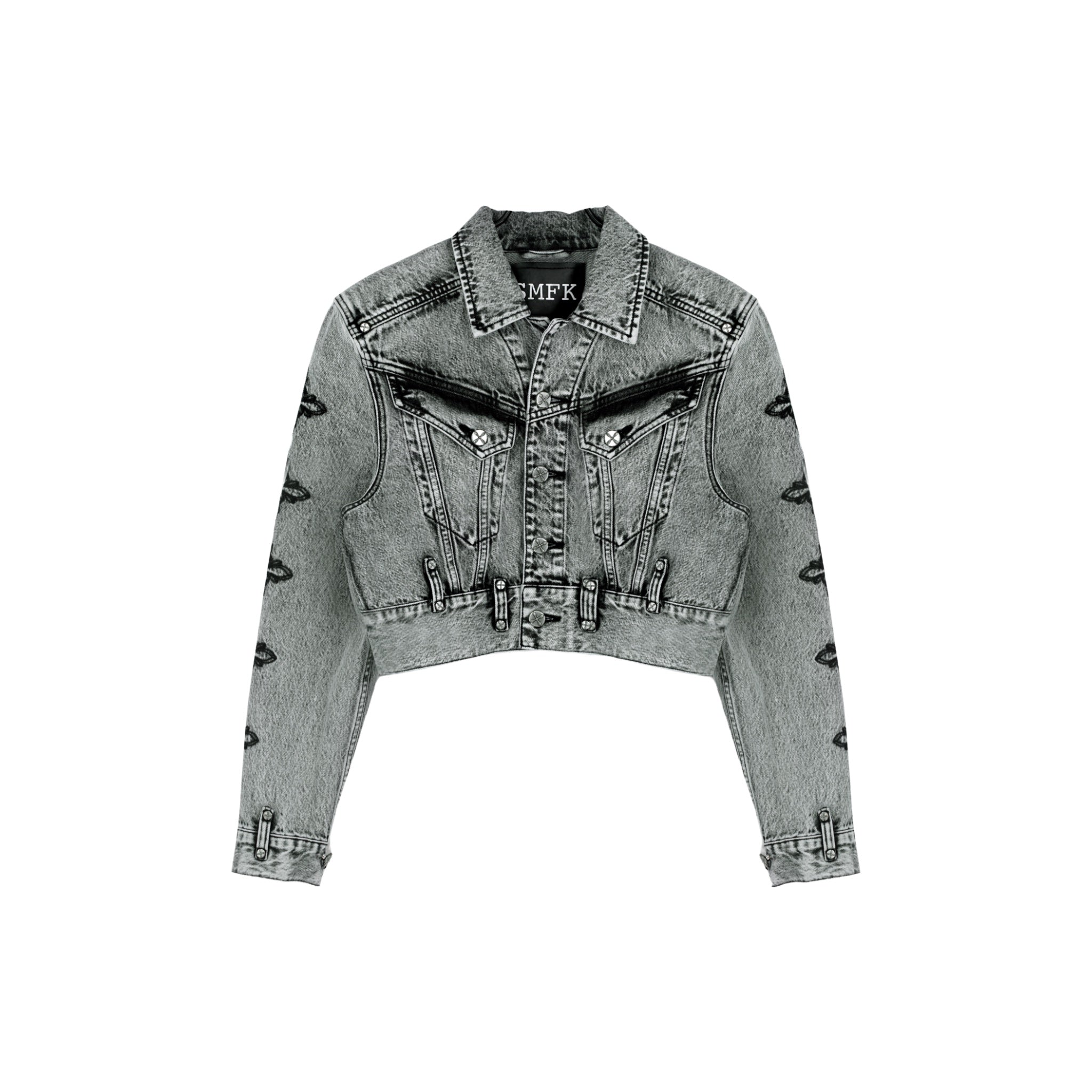 SMFK Magnolia Cross Biker Denim Jacket | MADA IN CHINA