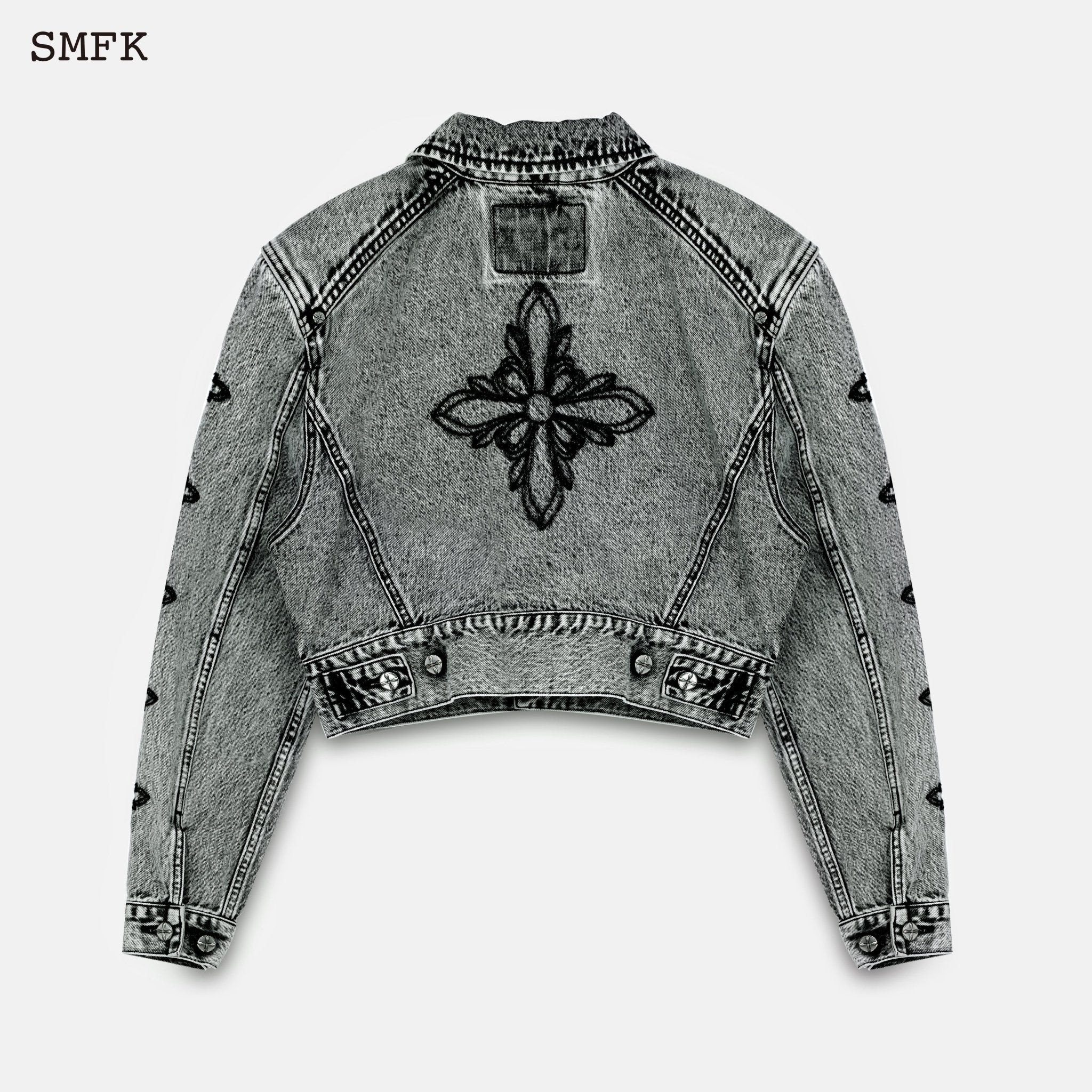 SMFK Magnolia Cross Biker Denim Jacket | MADA IN CHINA