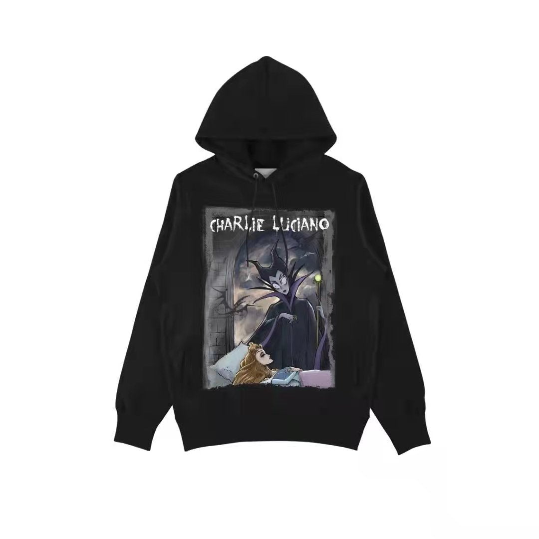 CHARLIE LUCIANO Maleficent Print Hoodie Black | MADA IN CHINA