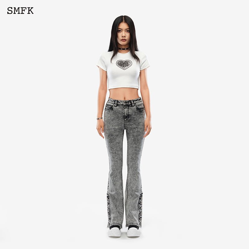 SMFK Mermaid Biker Jeans Black Grey | MADA IN CHINA