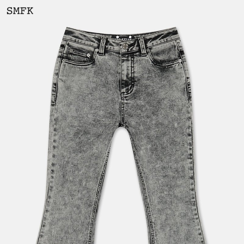 SMFK Mermaid Biker Jeans Black Grey | MADA IN CHINA