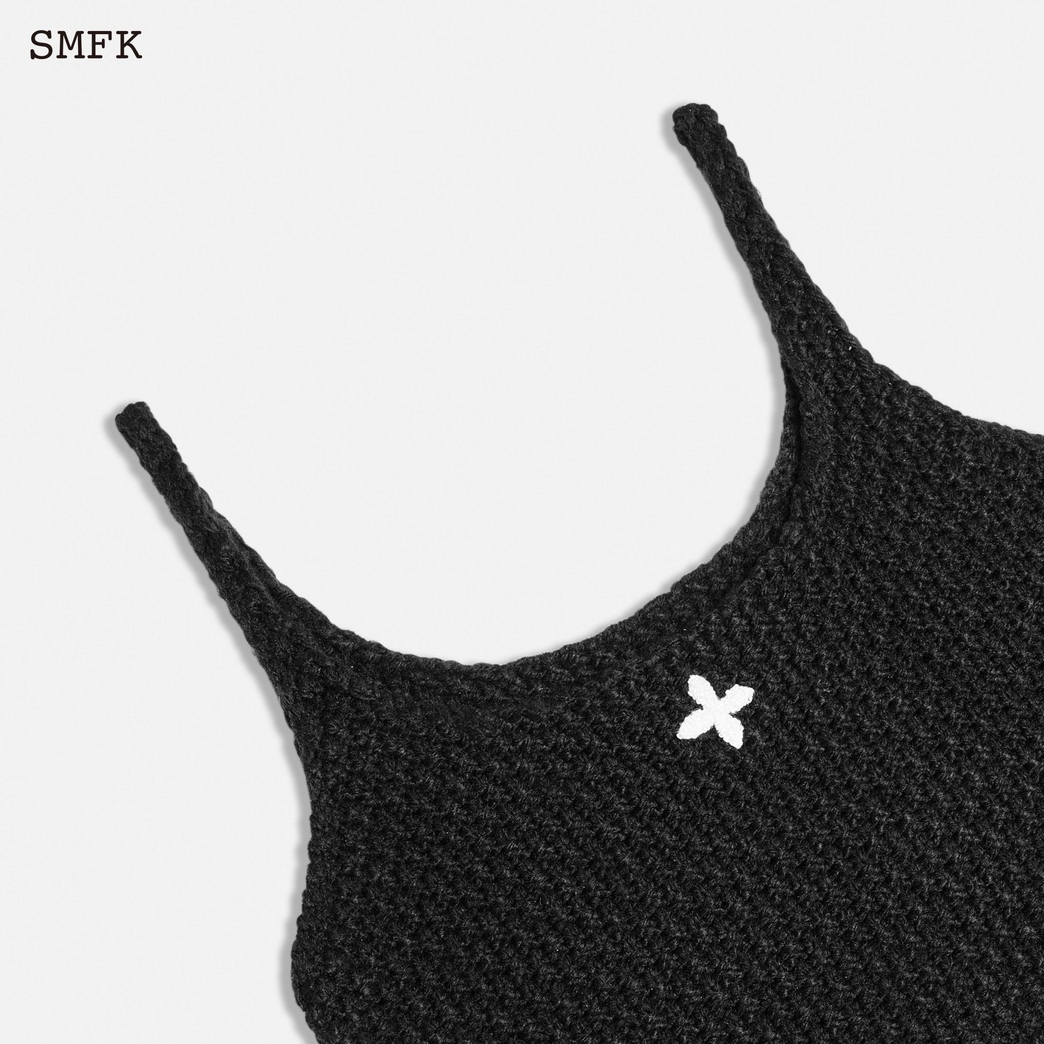 SMFK Mermaid Wool Knit Vest Midnight Black | MADA IN CHINA