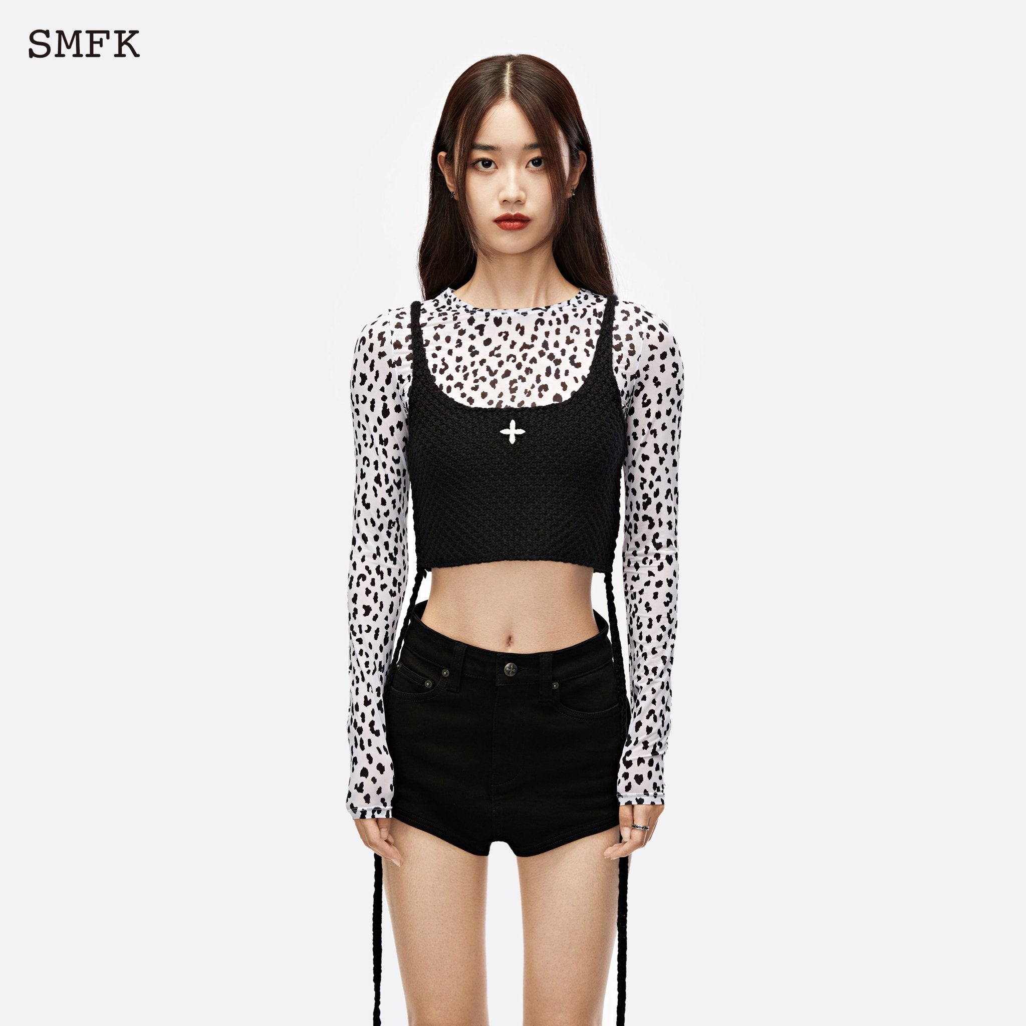 SMFK Mermaid Wool Knit Vest Midnight Black | MADA IN CHINA