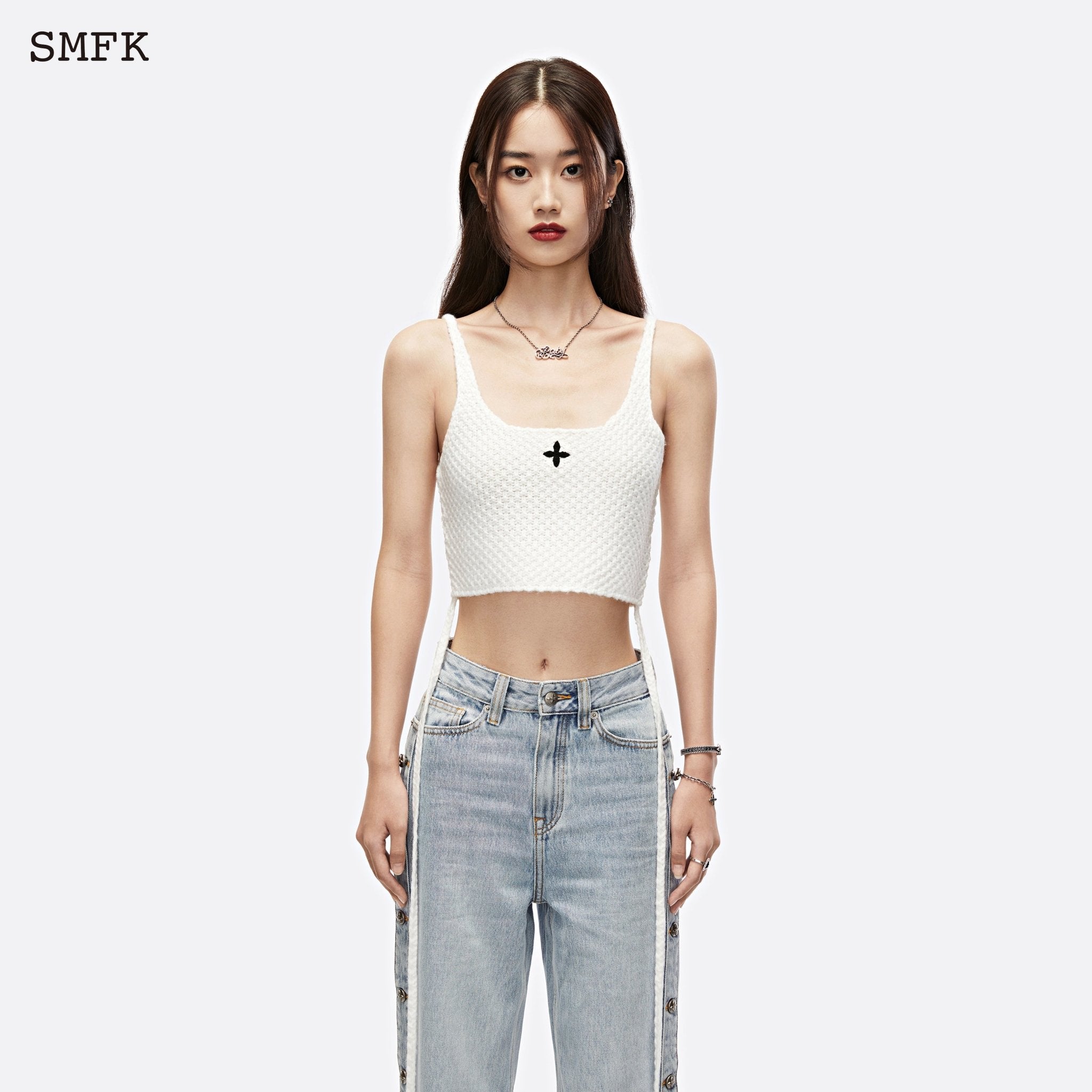 SMFK Mermaid Wool Knit Vest Sky White | MADA IN CHINA