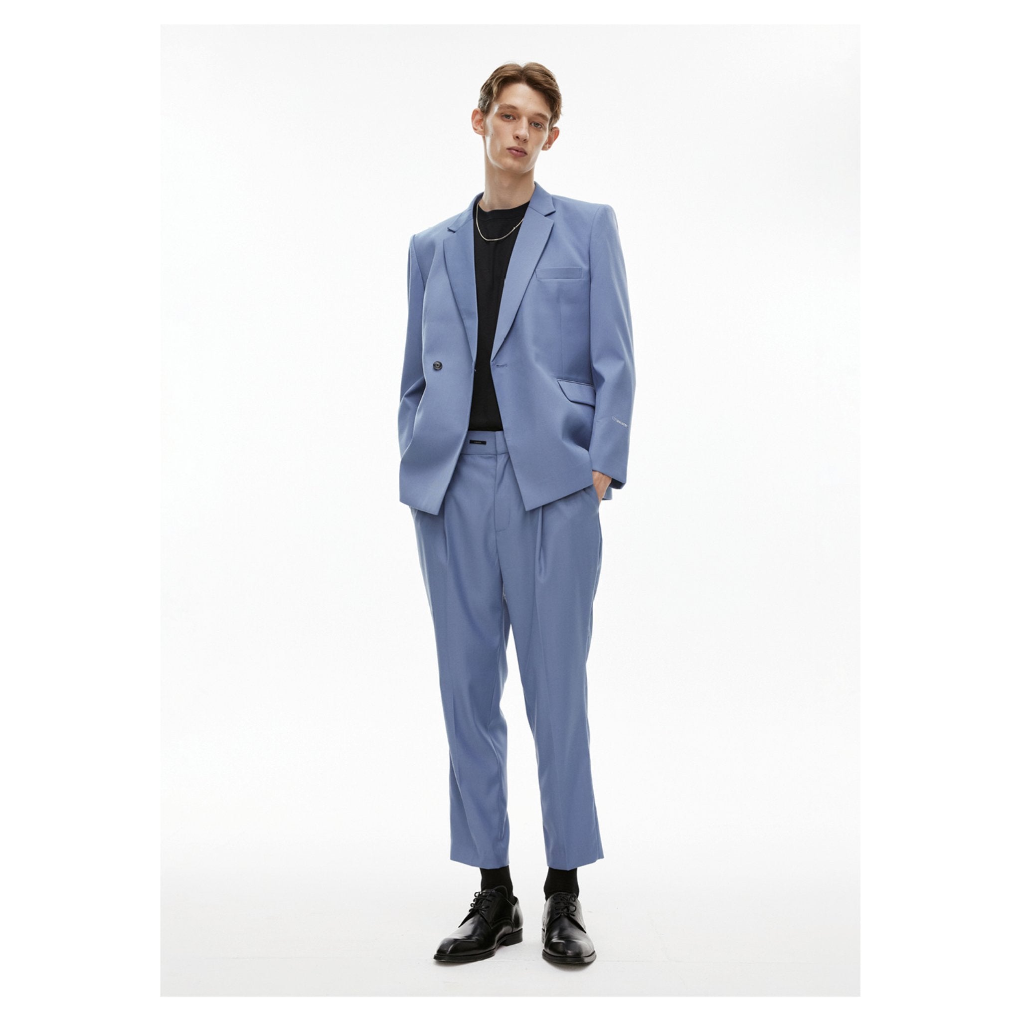 Unawares Metal Chain Classic Double Breasted Suit Blue | MADA IN CHINA