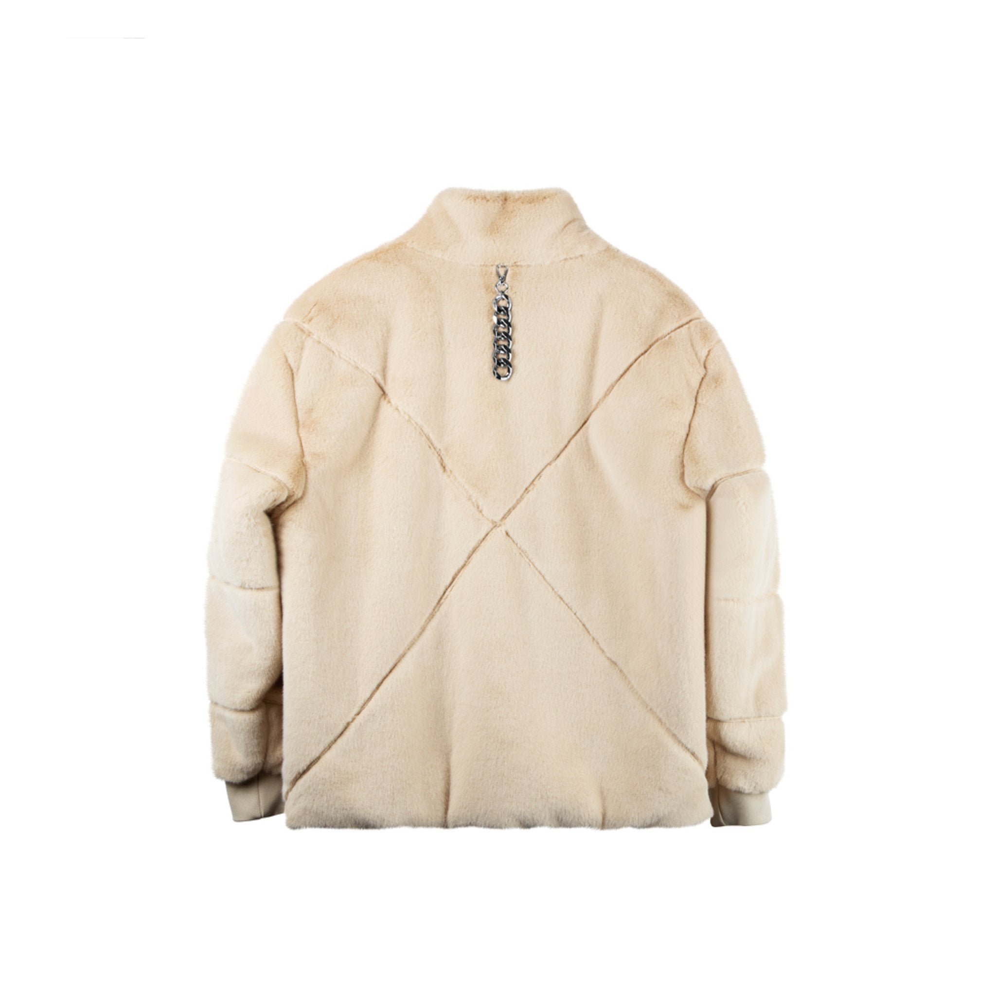 Unawares Metal Chain Mink Jacket Khaki | MADA IN CHINA