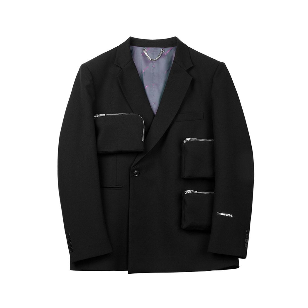 Unawares Military Multi-Pocket Double Breasted Suit Black | MADA IN CHINA