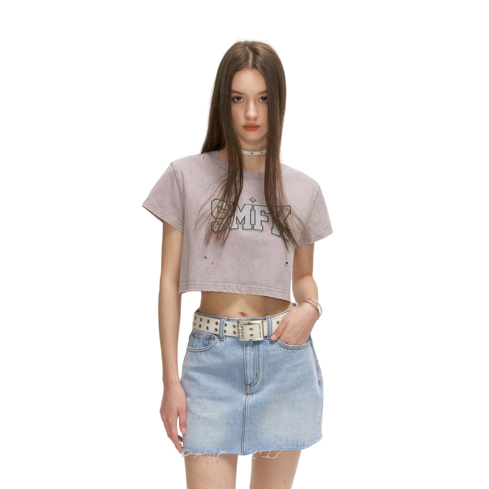 SMFK Model Light Grey Short T-shirt | MADA IN CHINA