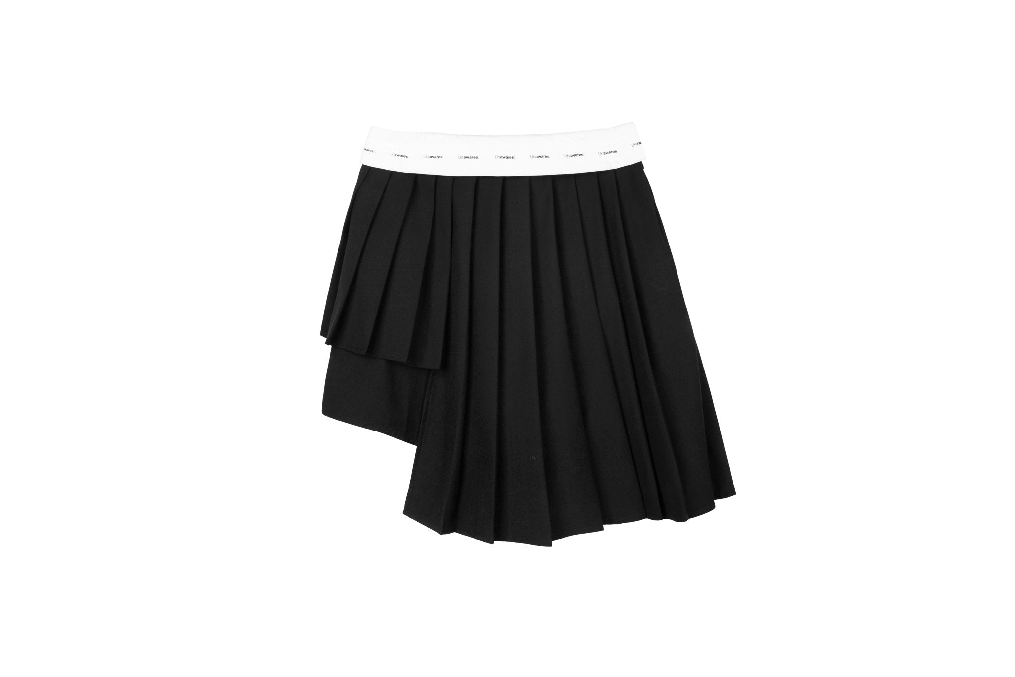 UNAWARES Multi-layer Structure LOGO Print Waist Lining Pleated Skirt | MADA IN CHINA