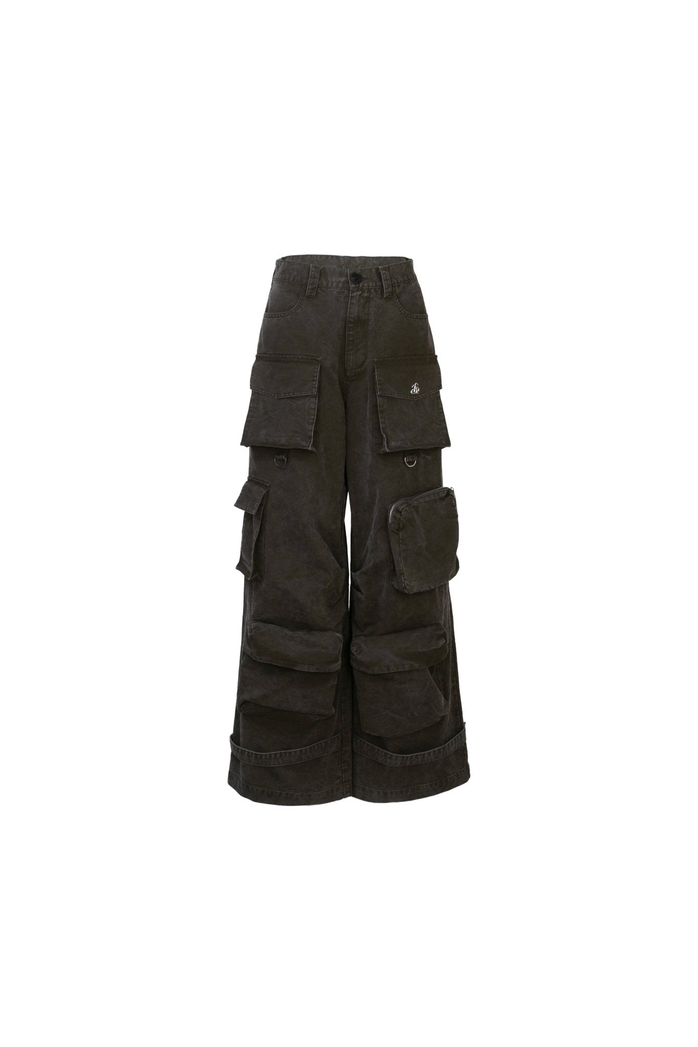 ANN ANDELMAN Multi-Pocket Wide-Leg Cargo Pants Grey | MADA IN CHINA