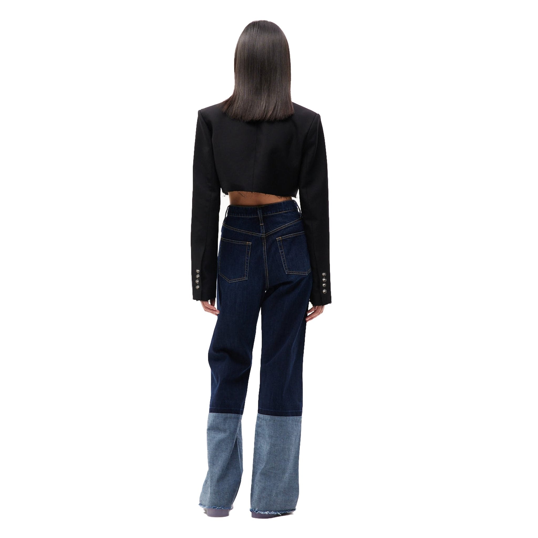 ANN ANDELMAN Navy Blue Panelled Jeans | MADA IN CHINA