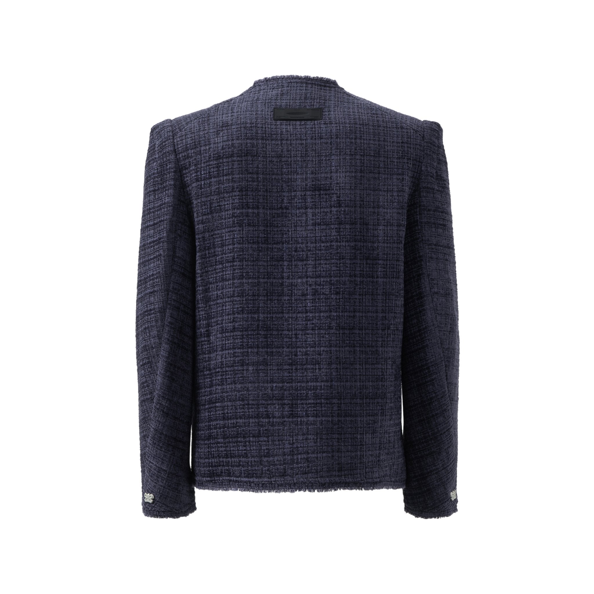 ROARINGWILD Navy Blue Shrug Blazer | MADA IN CHINA