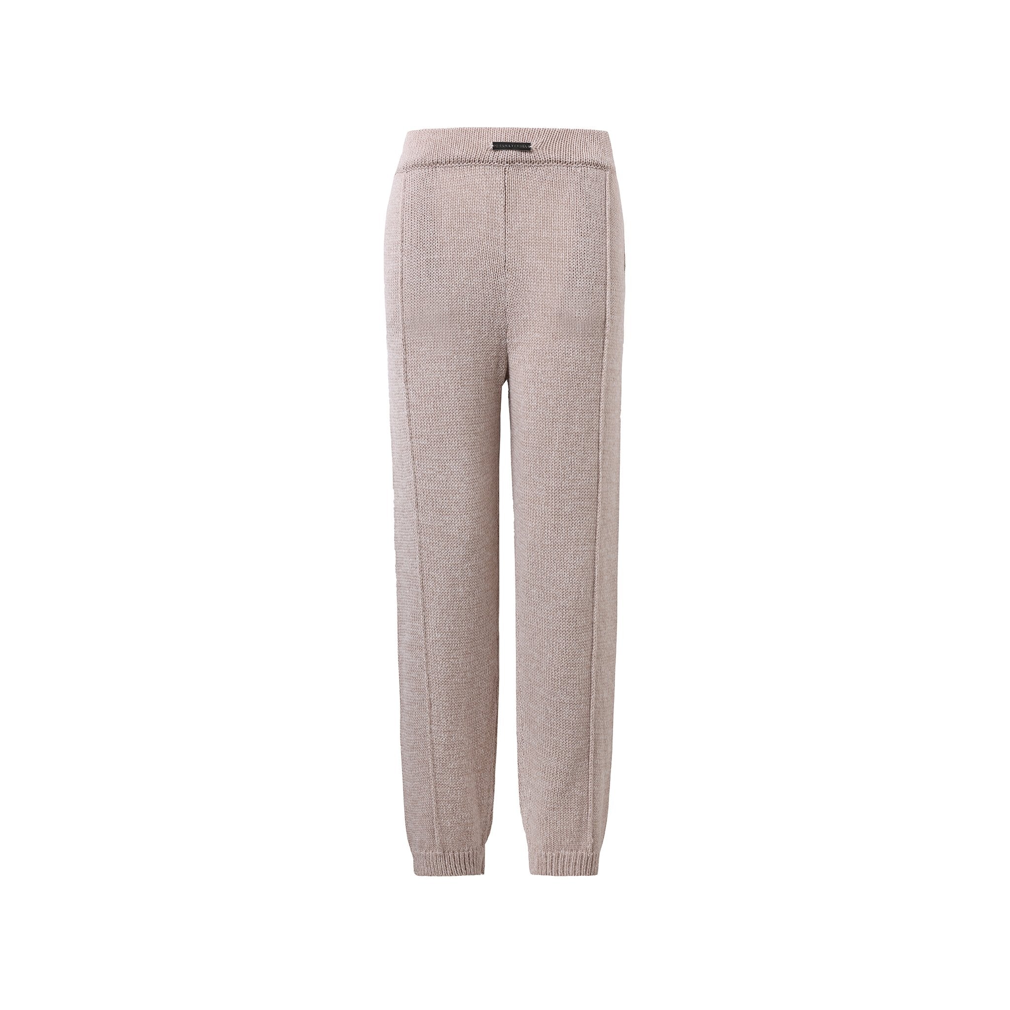 DIANA VEVINA Oatmeal Knit Pocket Trousers | MADA IN CHINA