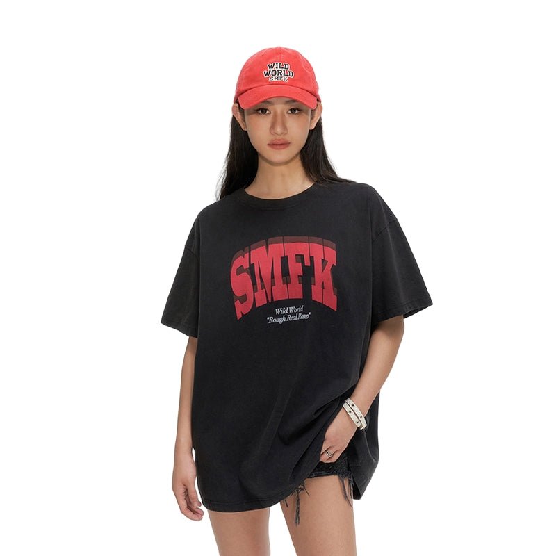 SMFK Oversized Model Black T-shirt | MADA IN CHINA