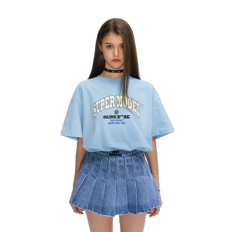 SMFK Oversized Super Model Blue T-shirt | MADA IN CHINA