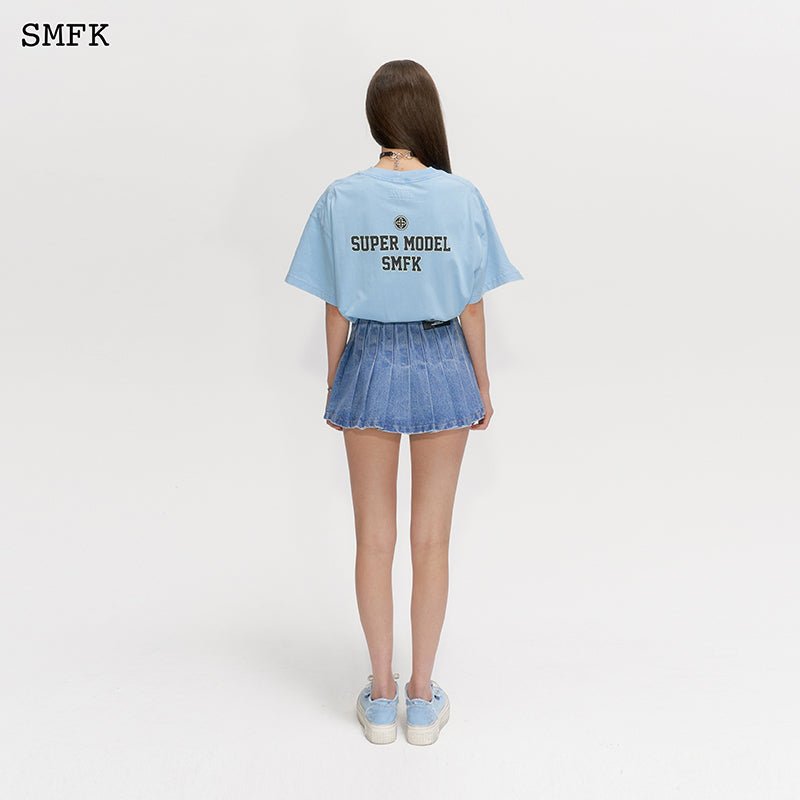 SMFK Oversized Super Model Blue T-shirt | MADA IN CHINA