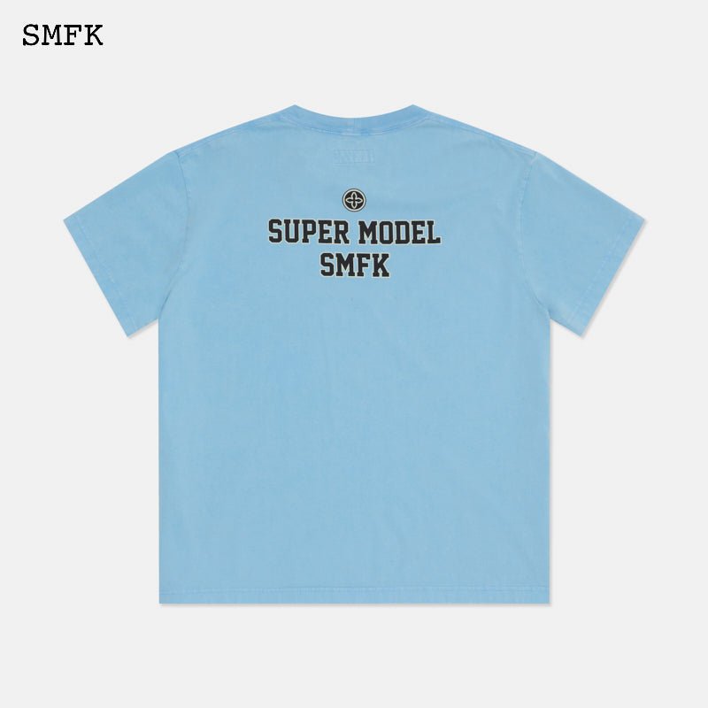 SMFK Oversized Super Model Blue T-shirt | MADA IN CHINA