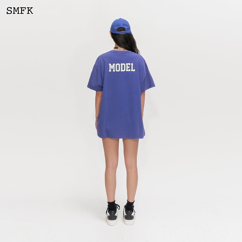 SMFK Oversized Super Model Navy T-shirt | MADA IN CHINA