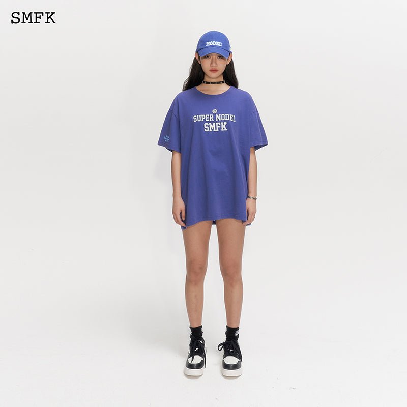 SMFK Oversized Super Model Navy T-shirt | MADA IN CHINA