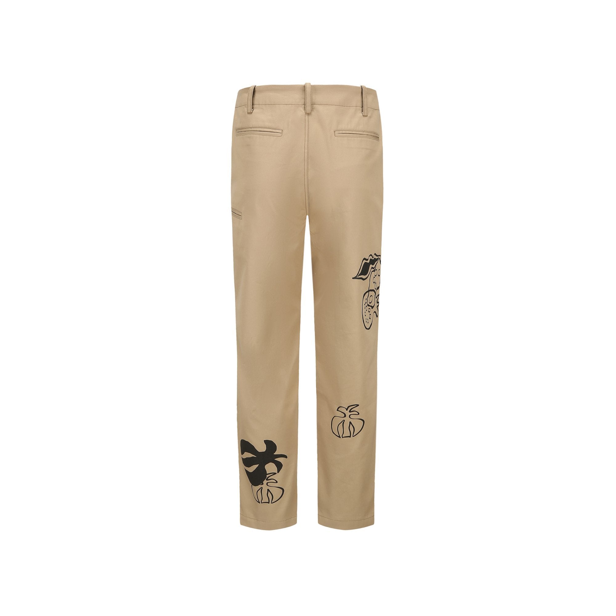 GARC抬ON BY GC抬OGCN Painted Pomegranate Khaki Pants | MADA IN CHINA